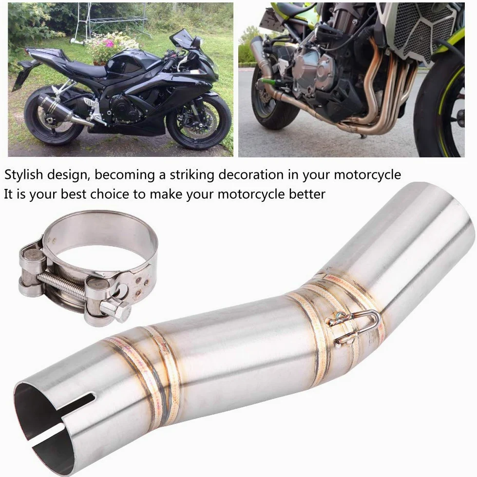 Tubo medio de escape de 51 mm Sistema de escape completo de la motocicleta Conexión de tubo medio de ventilación Conectar para GSX- R600/GSX-R750(K7)