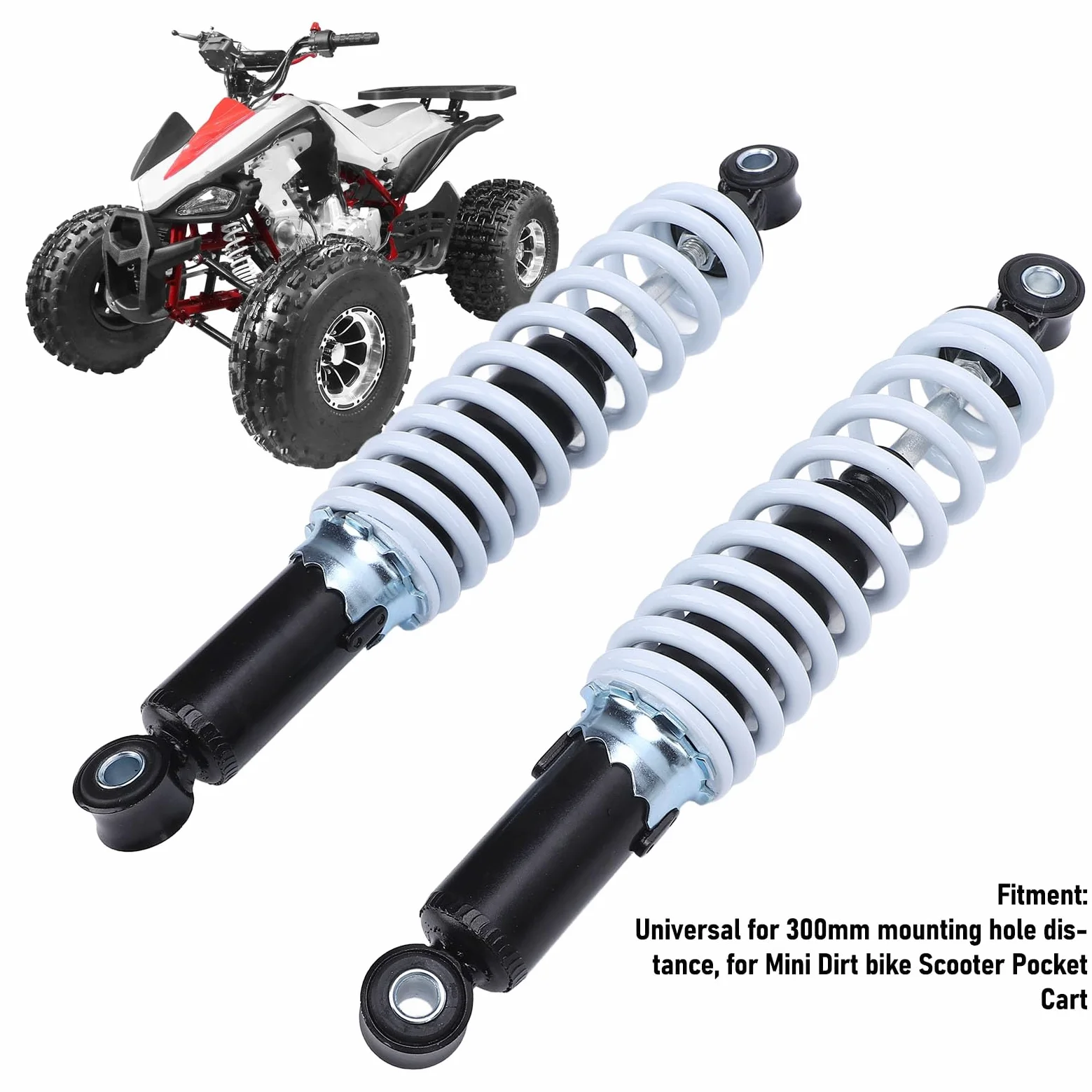 Amortiguador de Motocicleta de 300mm, Suspensión Trasera, Amortiguador Ajustable para Mini Moto de Cross, Scooter, Carrito de Bolsillo, 2 uds.