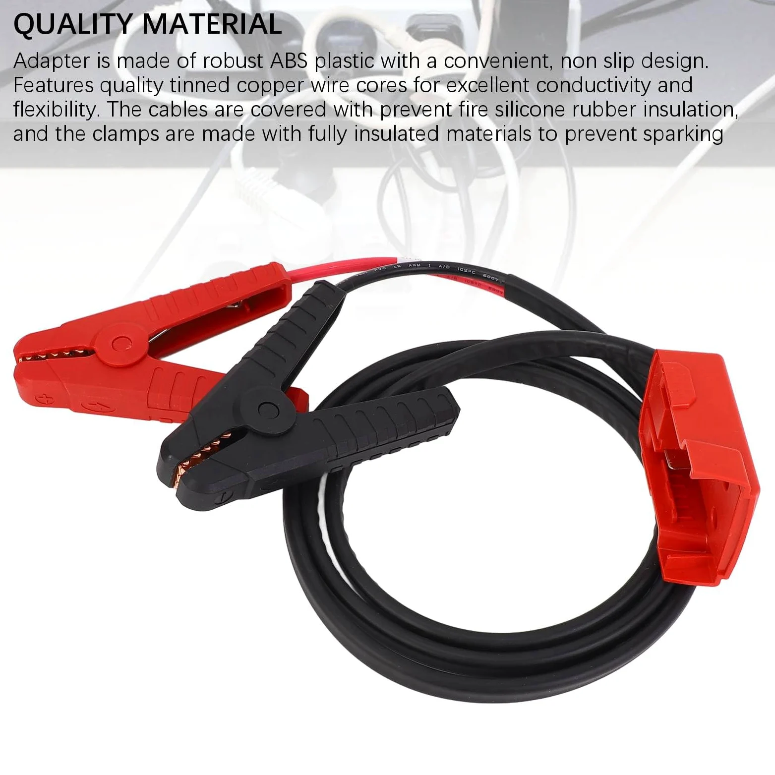 SIXRUN Cables de Puente con Adaptador ABS 8AWG Cable de Arranque de Automóvil para Batería de Iones de Litio de 18 V Arranque de Emergencia para Motores de Gasolina Diésel y Propietarios de Vehículos