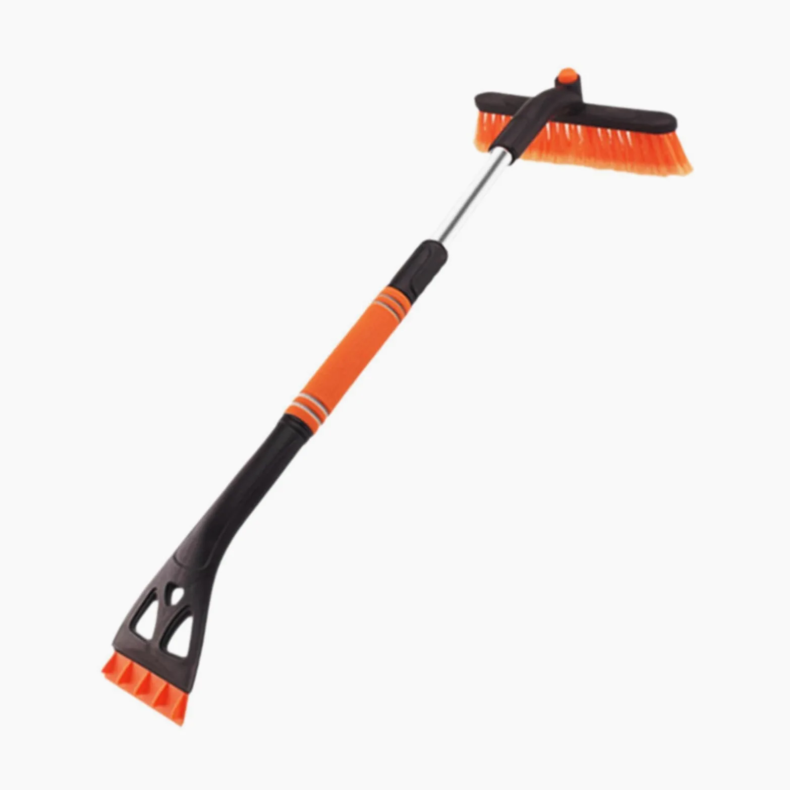 Cepillo de Nieve para Auto Herramienta Raspadora de Hielo Telescópica Portátil Ligera con Mango Ergonómico Material PVC Adecuado para Automóviles Suvs, Naranja