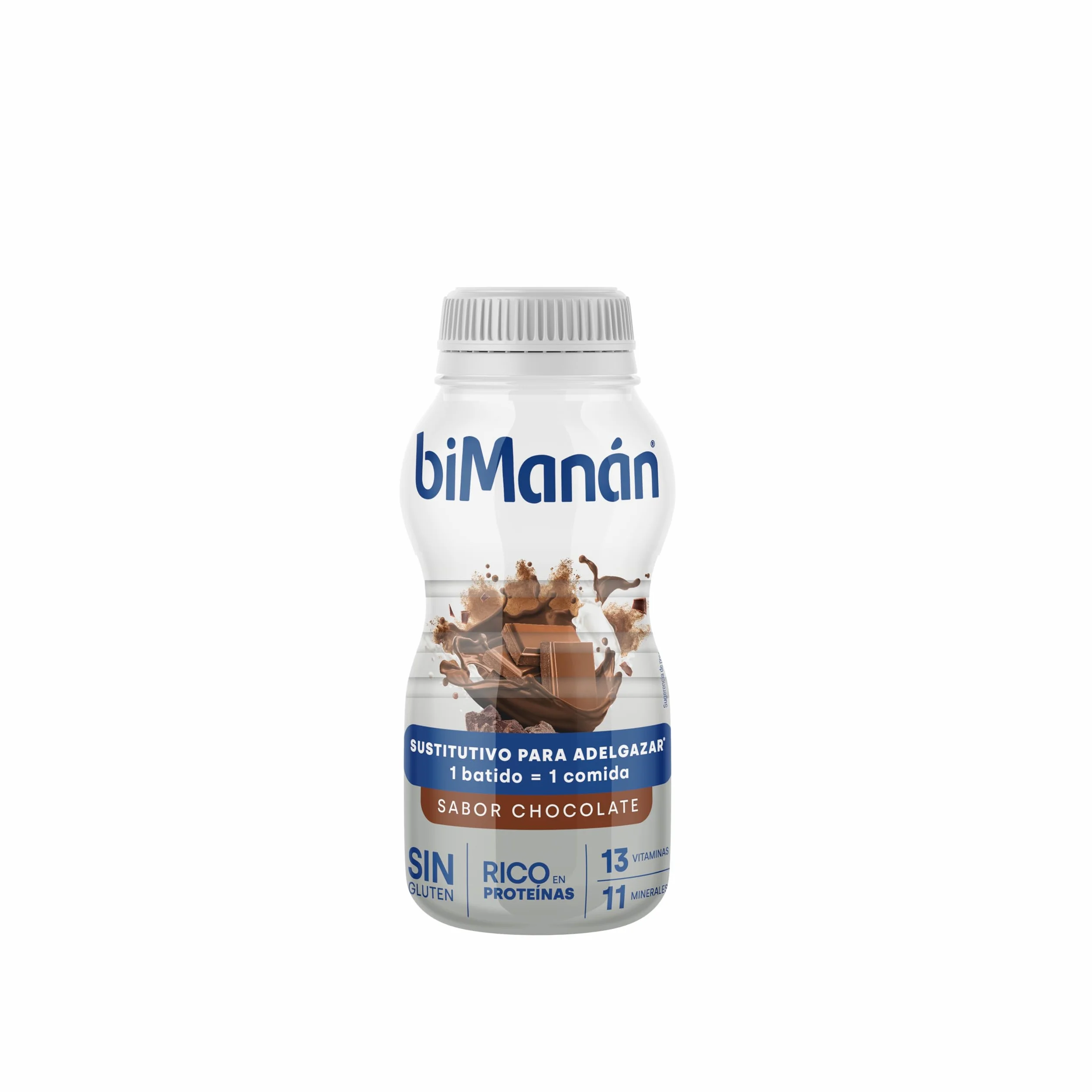 BiManán Batido Sustitutivo de Comidas Chocolate Sin Gluten Proteína Vitaminas Minerales Pack 6 Unidades
