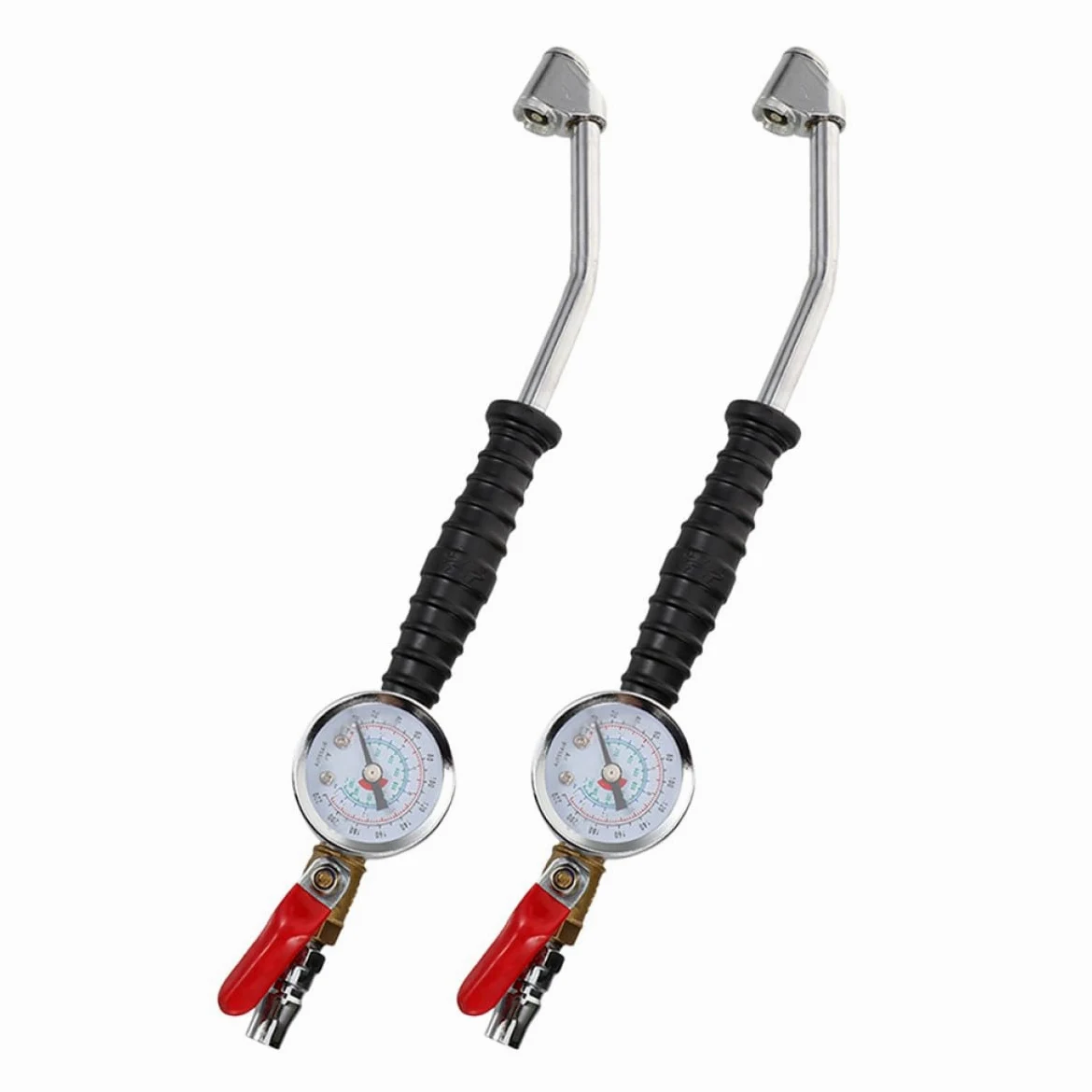 Happyyami Manómetro de Presión para Neumáticos Boquilla Codo y Adaptador, 2 Piezas para Inflar Ruedas de Camión, Coche y Rv Control Preciso de Presión en Talleres y Garajes