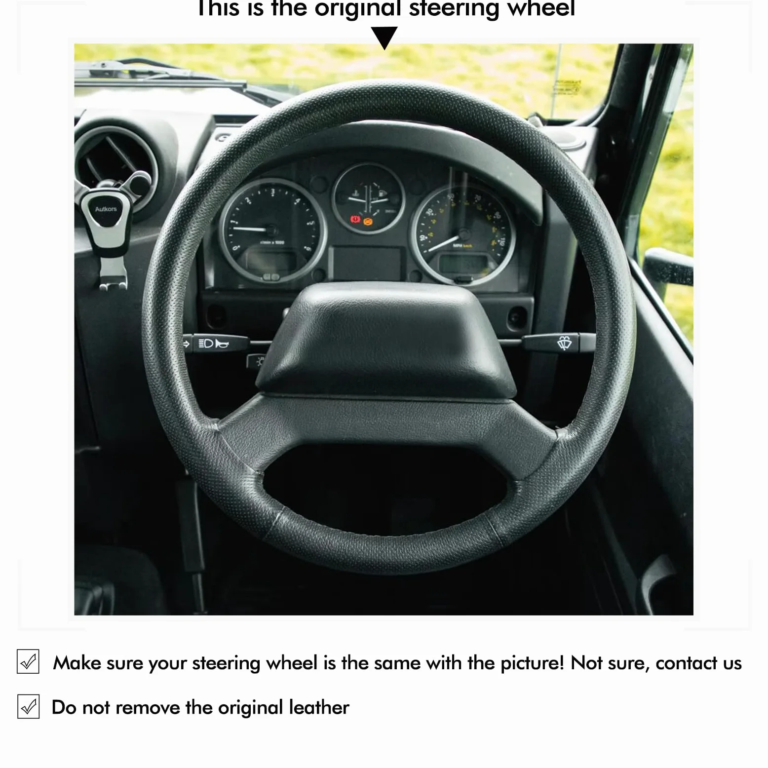 MEWANT Fundas para Volante de Coche Cosida a Mano para Land Rover Defender 2013-2018 Cubierta del Volante Accesorios para Land Rover Defender | Volante de Coche Cosida a Mano / Land Rover Defender 2013-2018 Accesorios / Land Rover Defender Transpirable Du