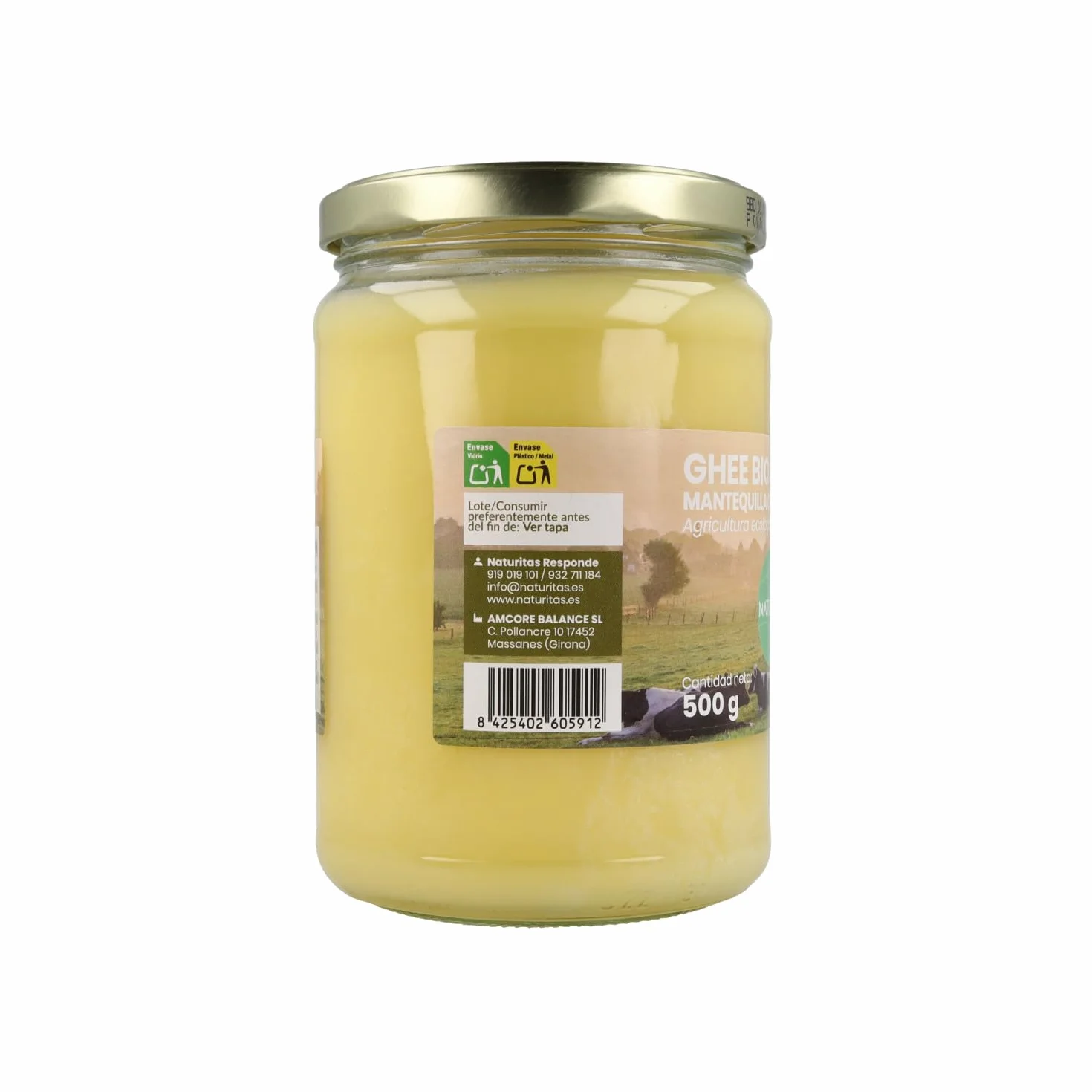 Naturitas Essentials Ghee Mantequilla Clarificada BIO 500ml Ecológica de Vaca Sin Lactosa