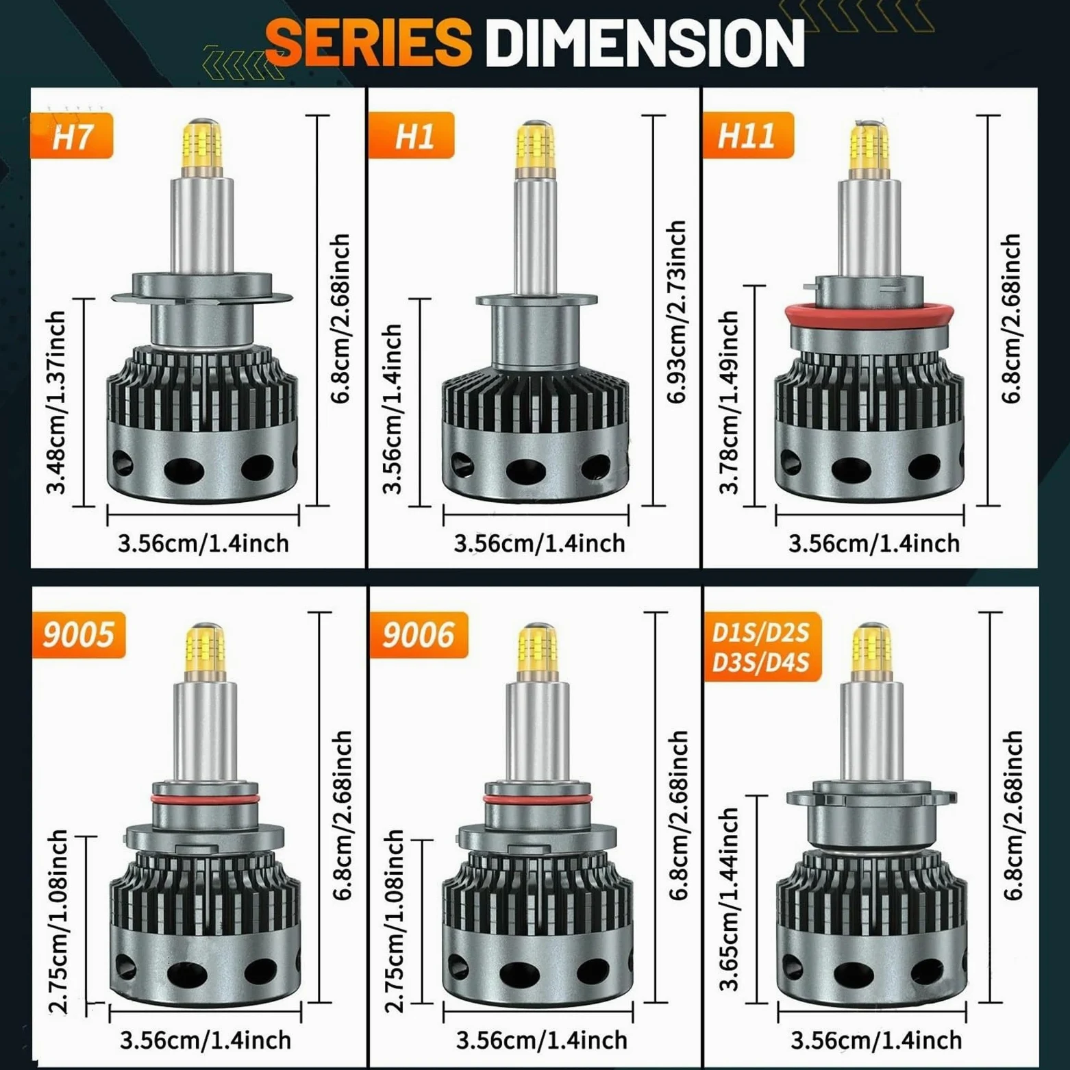 Bombilla LED H7 Bombilla De Faro LED H11 9005 Bombilla Coche | 9006 HB3 HB4 1200W 12 Lados CSP Chip Coche Auto Diodo 360 Turbo