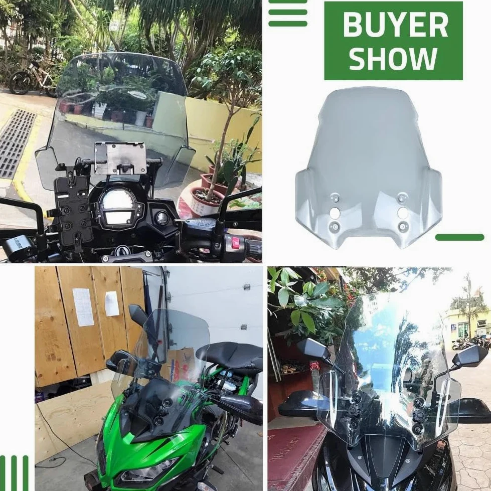 Parabrisas Delantero para 1000 Y 650 (2015-2018), Deflectores De Aire, Motor Parabrisas Motocicleta Carenado(Light Smoke)