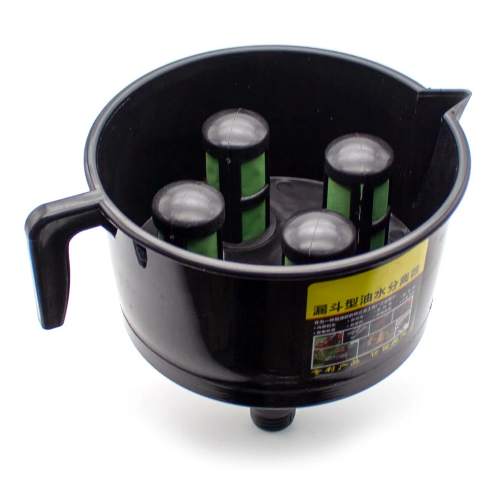 Embudo de Filtro de Combustible, Embudo de Separación de Aceite y Agua, Filtro de Embudo de Cifrado de Nailon de Gasolina Diésel de 4 Filtros, Filtro de Combustible de Engrasador Negro
