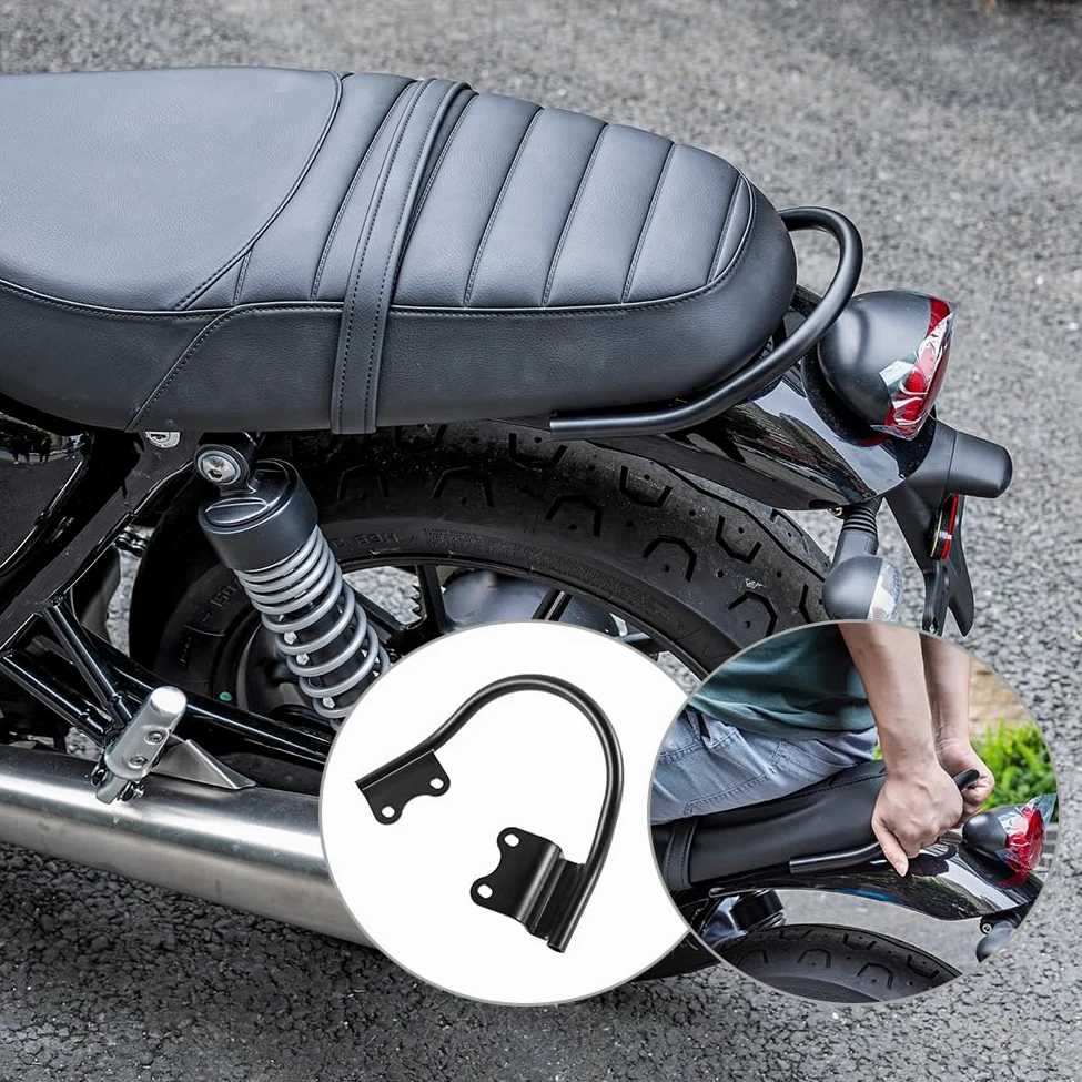 Soporte para Asiento Trasero del Pasajero, Barra de Agarre de Mano, Soporte de Mango Trasero, Color Negro, para Triumph Street Twin 900 (2016-2022) Speed Twin 900 (2023-2024), Soporte de