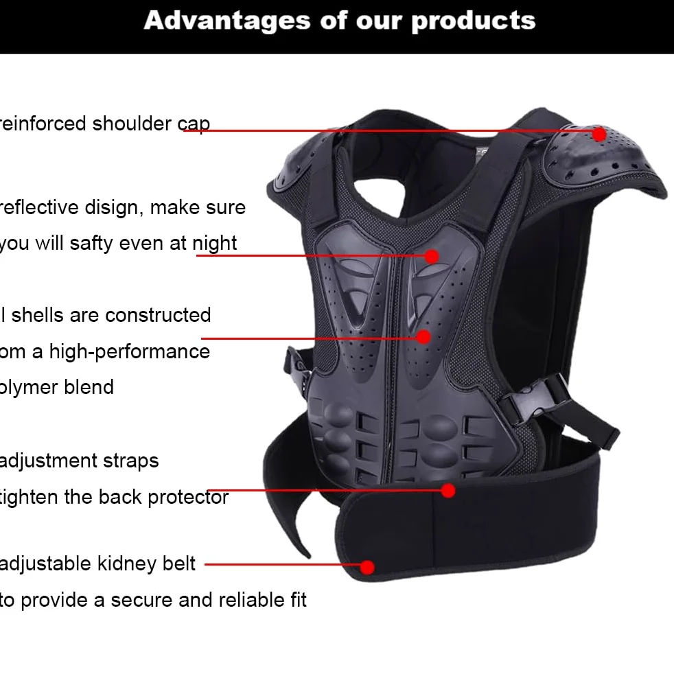 Armadura de Motocross para Niño, Corazas de Protección para Moto, Ropa de Moto para Niños, Protecciones Moto, Protector Pectoral Motocross
