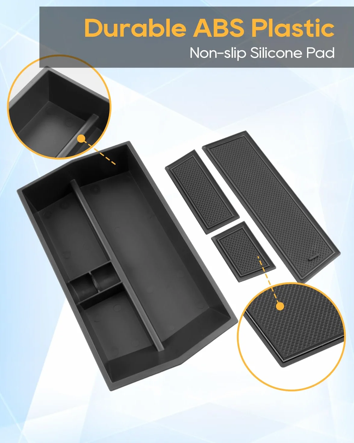LFOTPP Caja de almacenamiento para consola central compatible con Peugeot E-3008 E-5008 EV GT Allure 2024 2025, E3008 P64, organizador de reposabrazos, bandeja para reposabrazos central, guantera