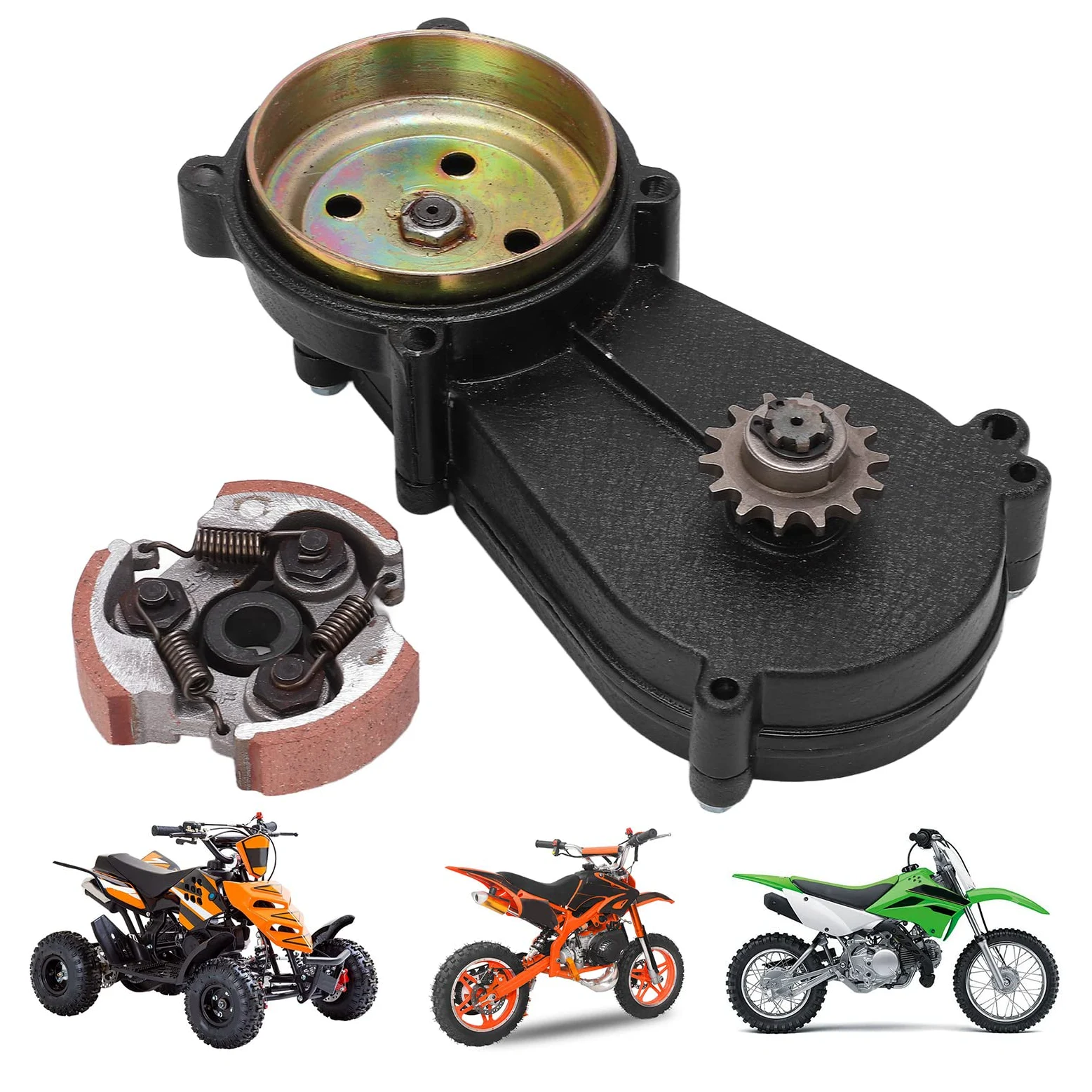 Juego de carcasas de embrague para máquina todoterreno, caja de embrague, caja de tambor 14T, juego de embrague para 47 ccm 49 ccm Mini Pocket Quad Dirt Bike ATV piezas tambor de embrague