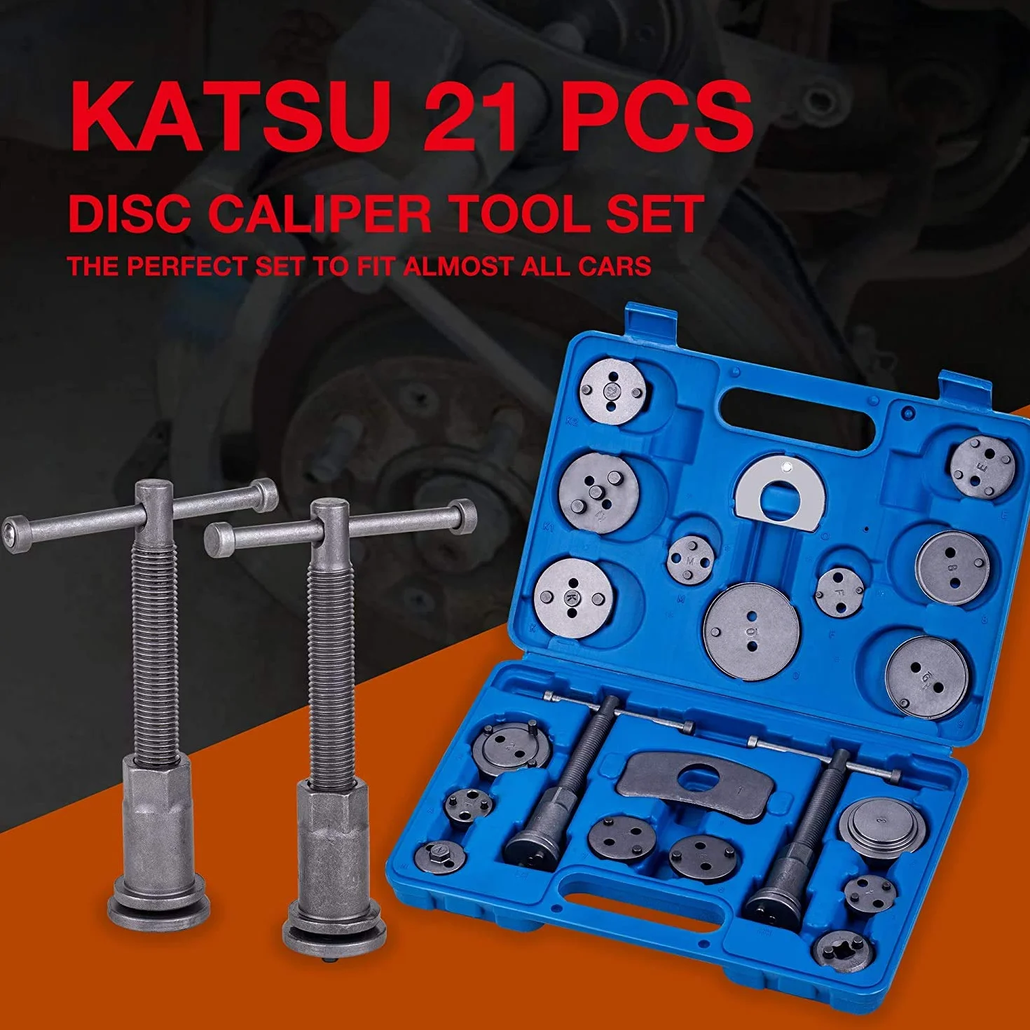 KATSU Kit de herramientas 21 piezas de reparación de frenos reposicionador de pistones de freno reposicionar el pistón de freno