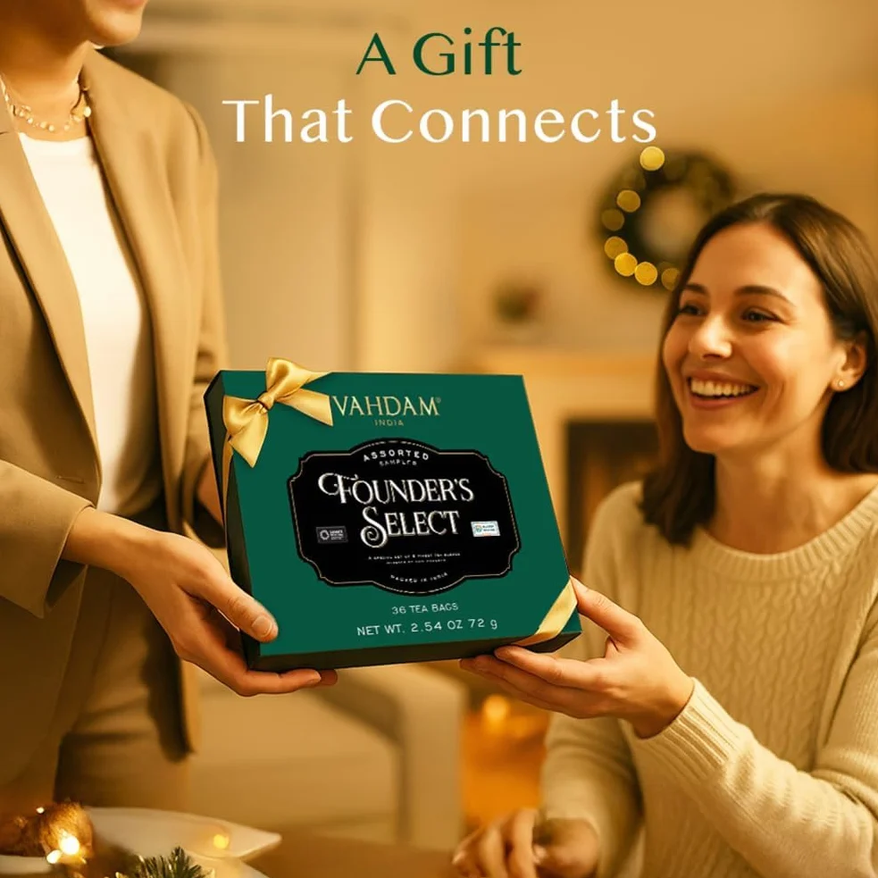 VAHDAM Founder's Selection Caja De Regalo De Té 6 Sabores 36 Bolsas Surtido De Té