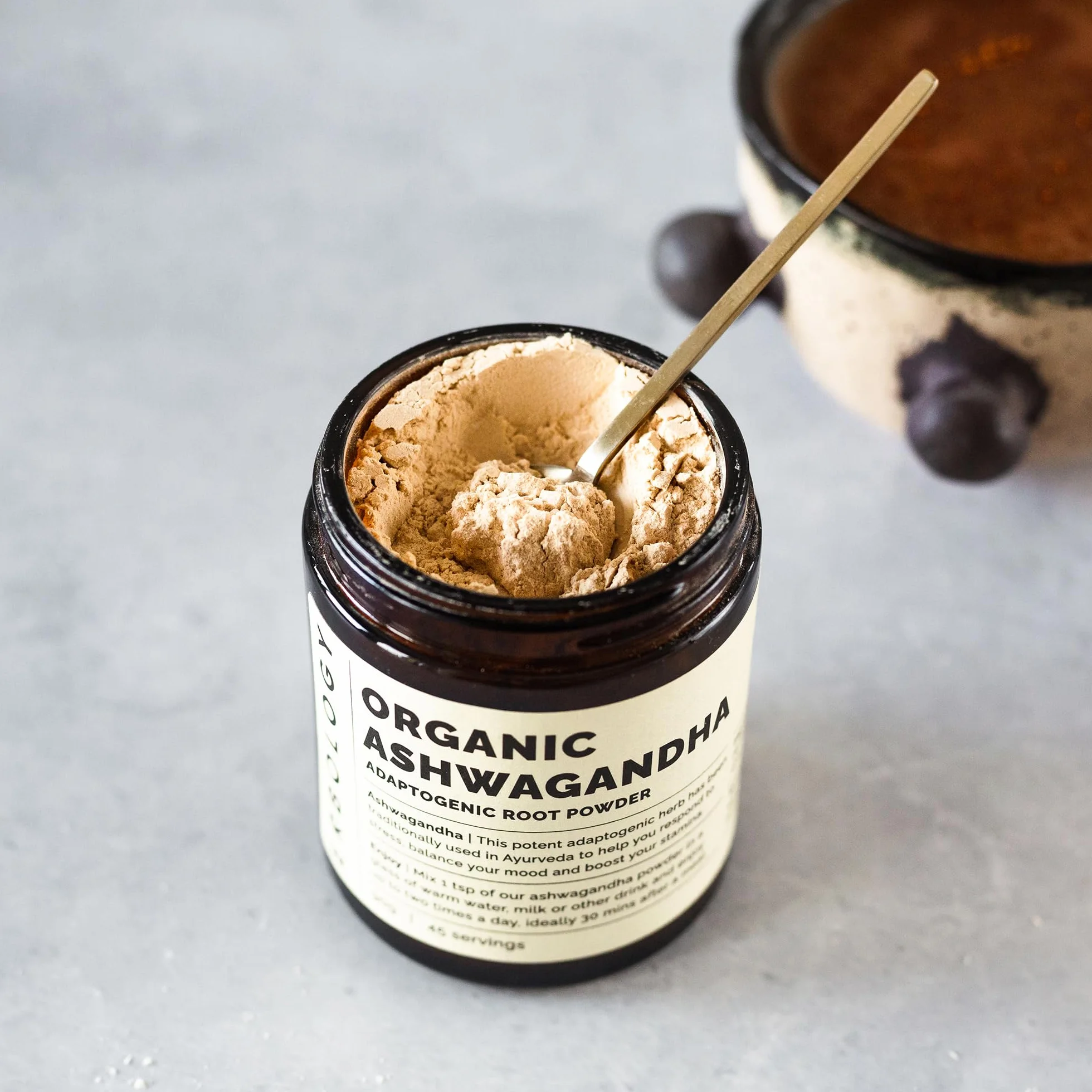 Erbology Ashwagandha en polvo orgánico 90 g – 45 porciones – Rico en Withanólidos – Vegano