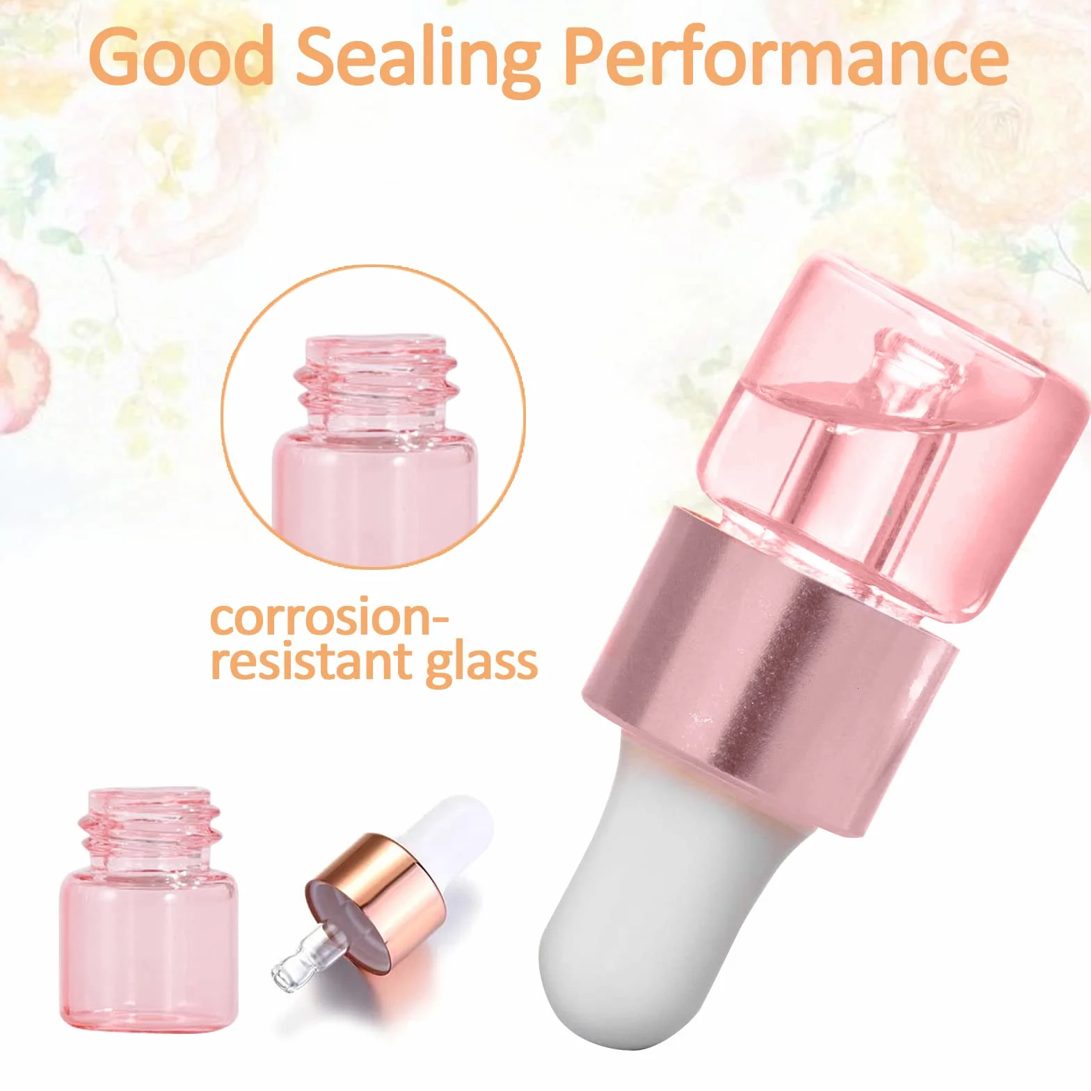 Alledomain botellas vacías mini con gotero pipetas de aleación de aluminio tapa muestras recargables para aceites