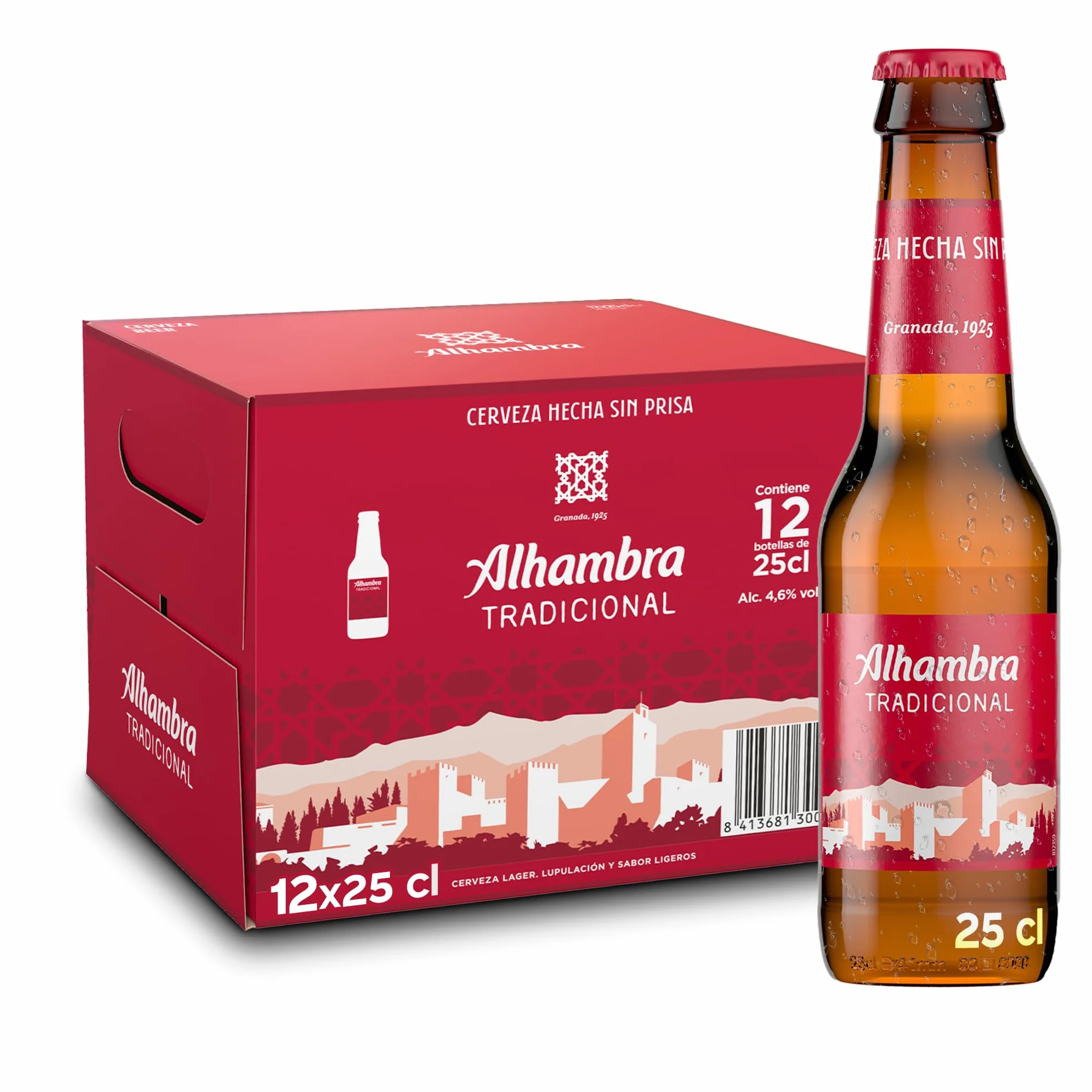 Alhambra Tradicional Cerveza - Paquete de 12 x 250 ml - 3000 ml
