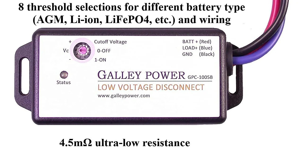 Bajo voltaje la Batería Desconecte, 20 A, 12 V/24 V detección automática