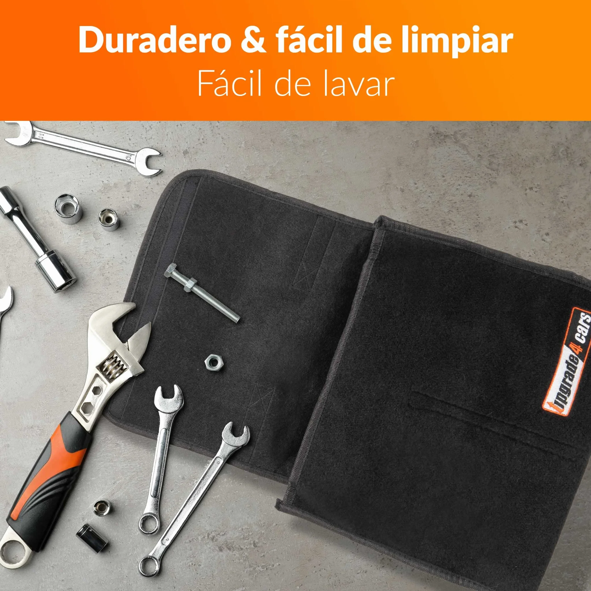 Upgrade4cars Bolsa Maletero Coche de Fieltro | Organizador para Herramientas y Limpieza | Caja Almacenaje Coches Pequeño