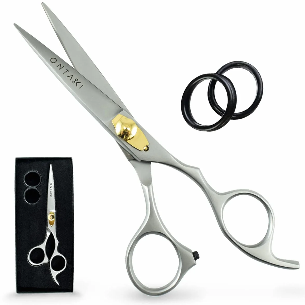 ONTAKI Tijeras de peluquería profesional de acero japonés 6,5 pulgadas para cortar pelo, barba y bigote
