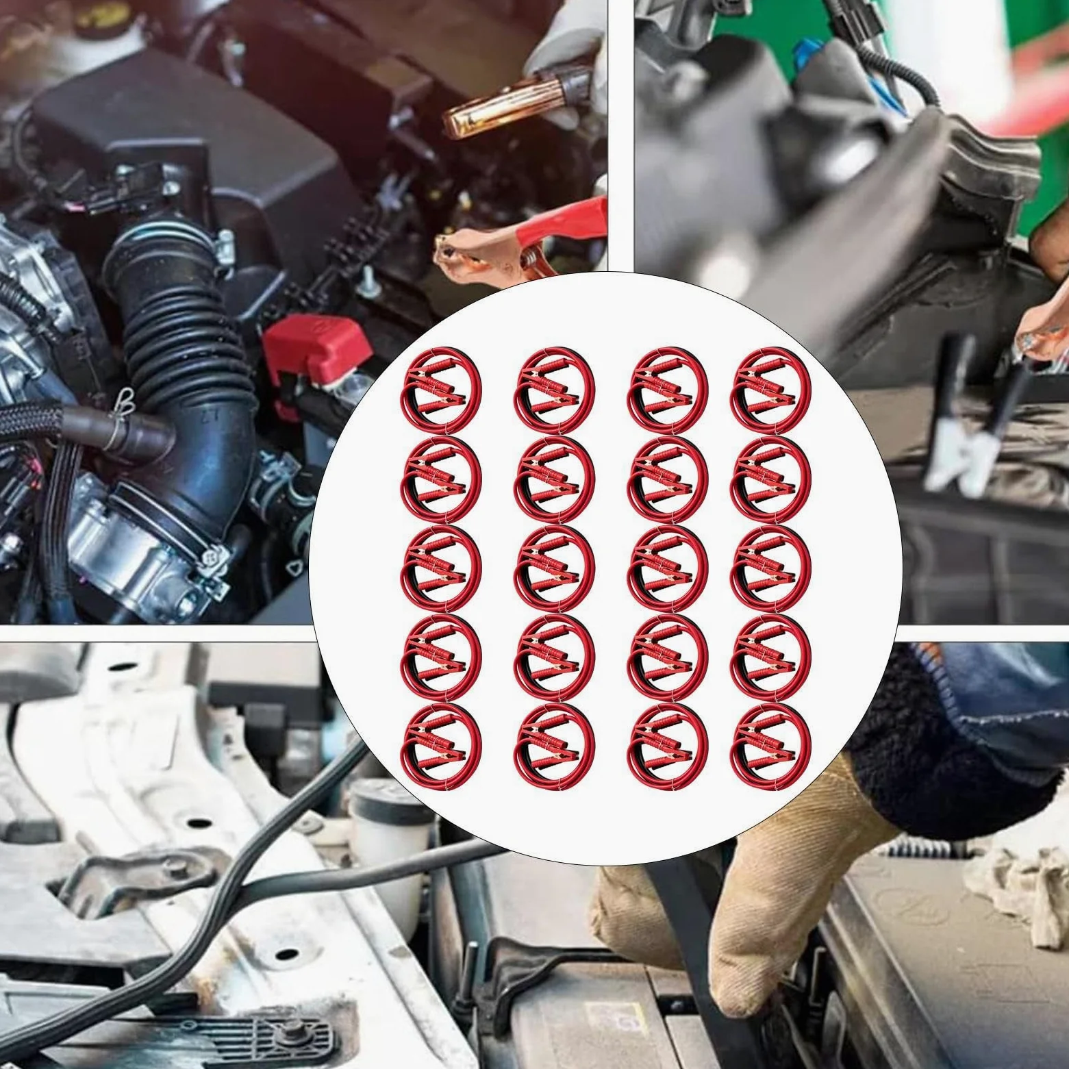 Cables de arranque para batería de coche 20 Piezas De Repuesto Para Pinzas | Cables De Refuerzo De Batería De Automóvil Para Automóvil Coche Sedán SUV Pickup Camió