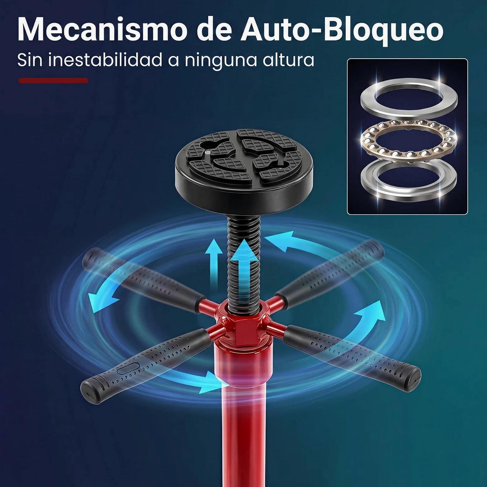 COSTWAY Soporte de Gato, Gato Telescópico con Ruedas, Capacidad de 750 kg | Altura Regulable de 97,5-191,5 cm, Asas Antideslizantes, Plataforma de Goma, para Tareas de Reparación