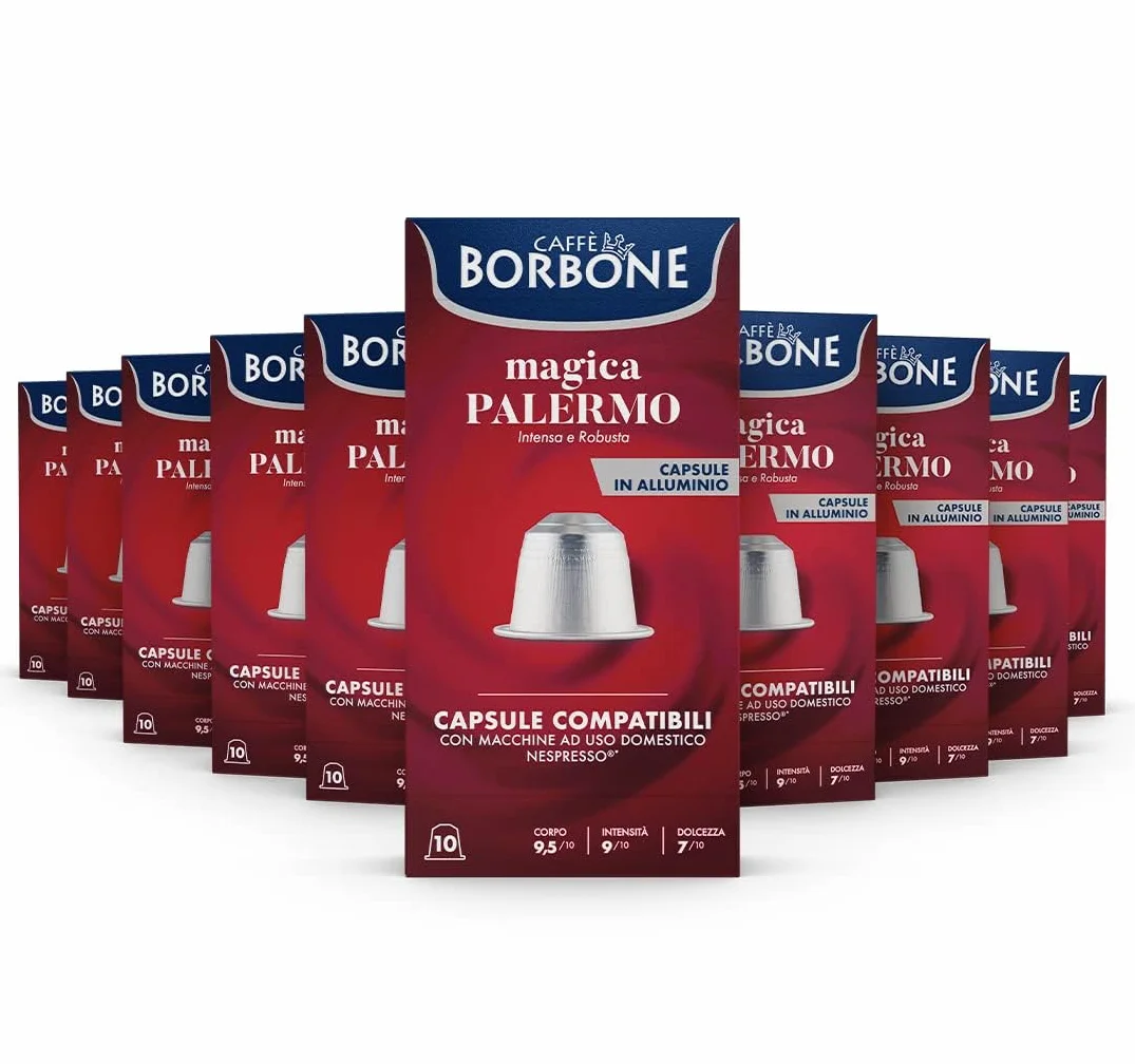 Caffè Borbone Mezcla de Café Magica Palermo 100 Cápsulas Compatibles Nespresso