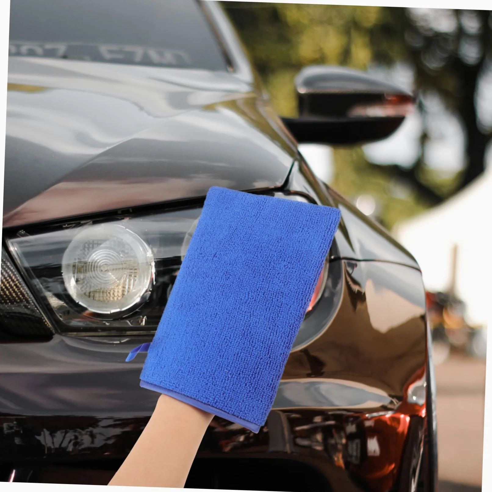 GLEAVI 3piezas Guante De Lavado De Arcilla para Coche Guante Descontaminante Reutilizable para Limpieza Exterior y Detallado Automotriz Azul