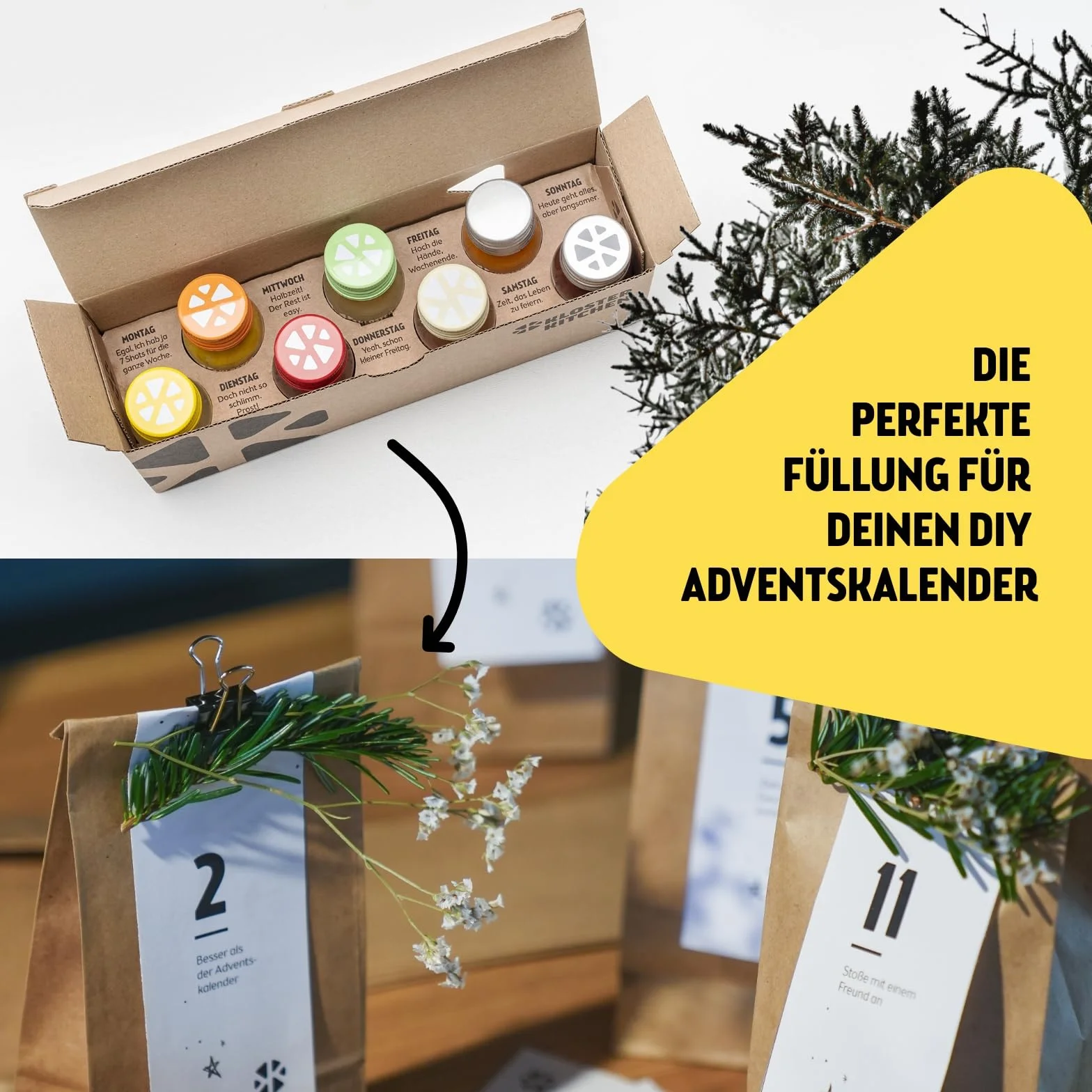 Calendario de Adviento Kloster Kitchen Jengibre Orgánico 7 Botellas 30 ml