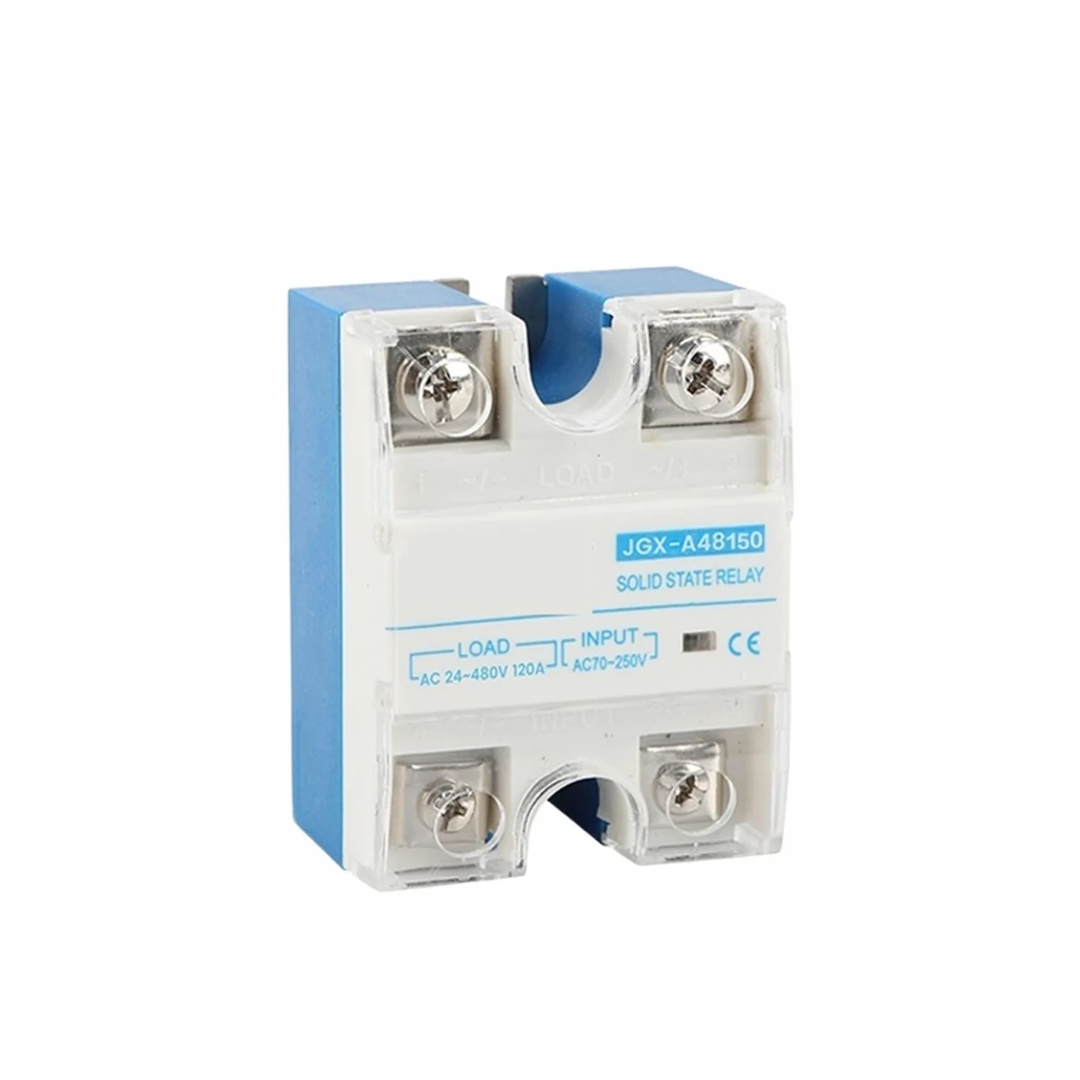 1 Uds. Relé blanco SSR-120AA 150AA monofásico CA a CA 24-480VAC 120A 150A AA disipador de calor relé de estado sólido con cubierta de plástico(150AA)
