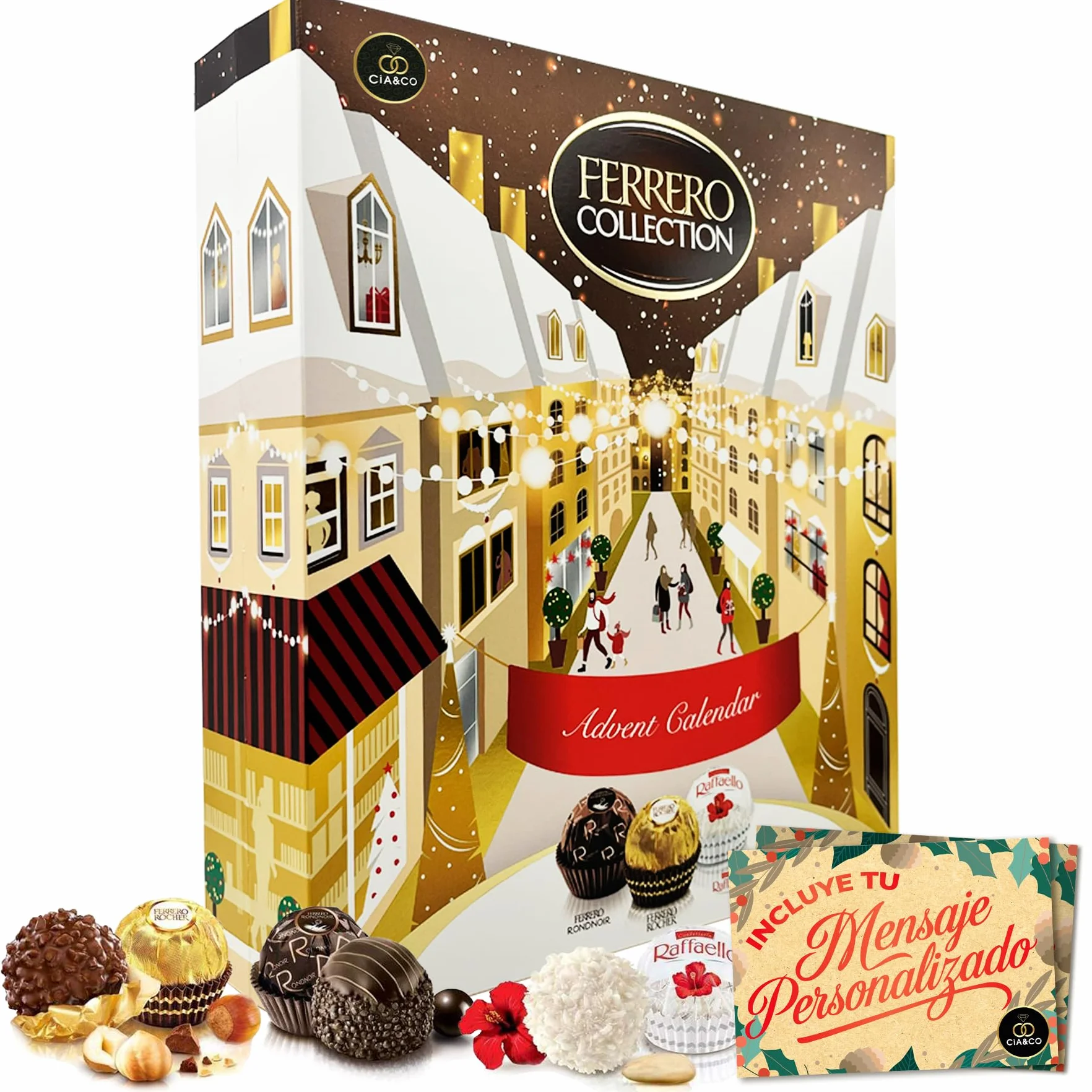 FERRERO COLLECTION Calendario de Adviento 2025 24 Bombones Gourmet 271 g Edición Premium Navideña