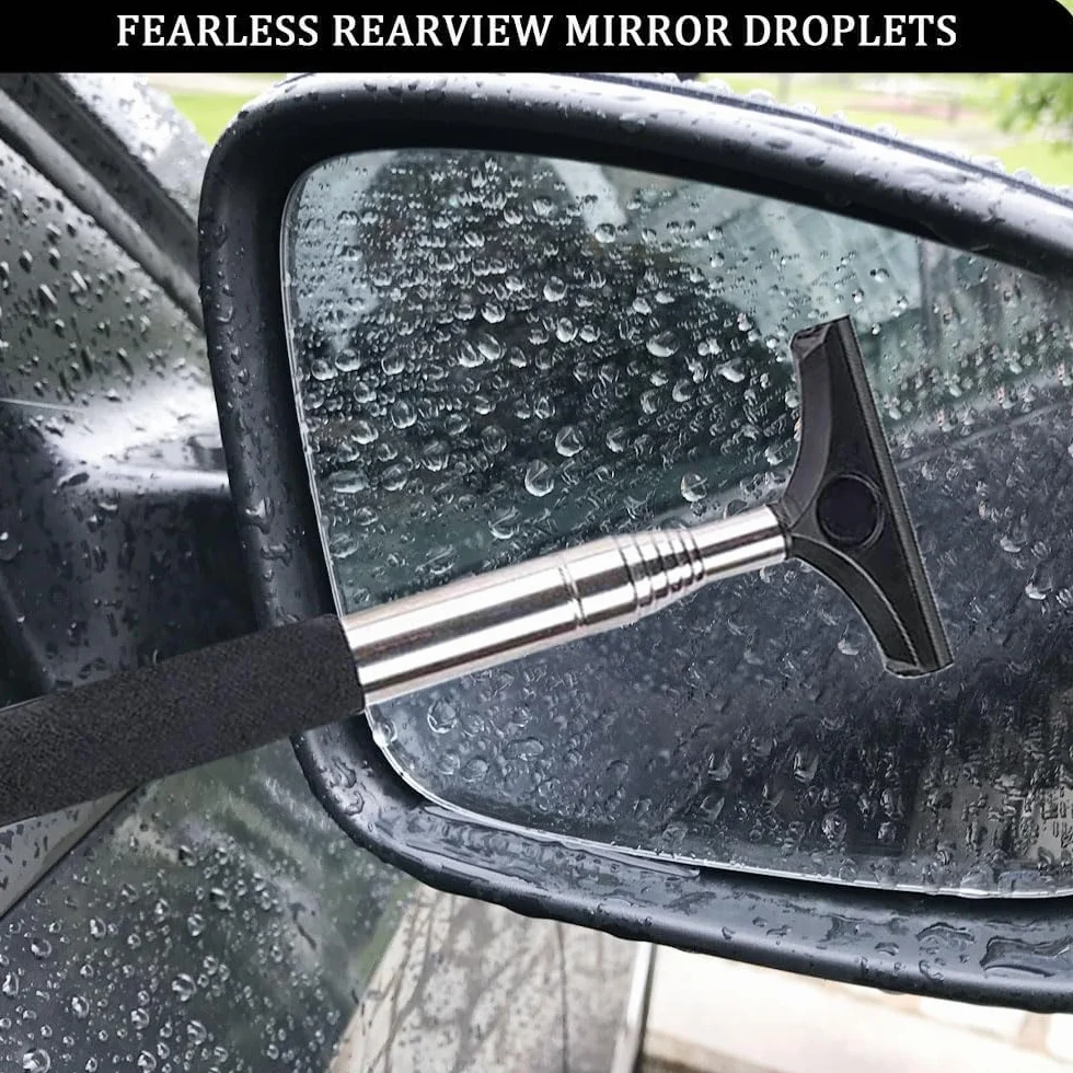 Limpiacristales para coche, 2 unidades, mini limpiacristales retráctiles para espejo retrovisor, extractor de lluvia y niebla