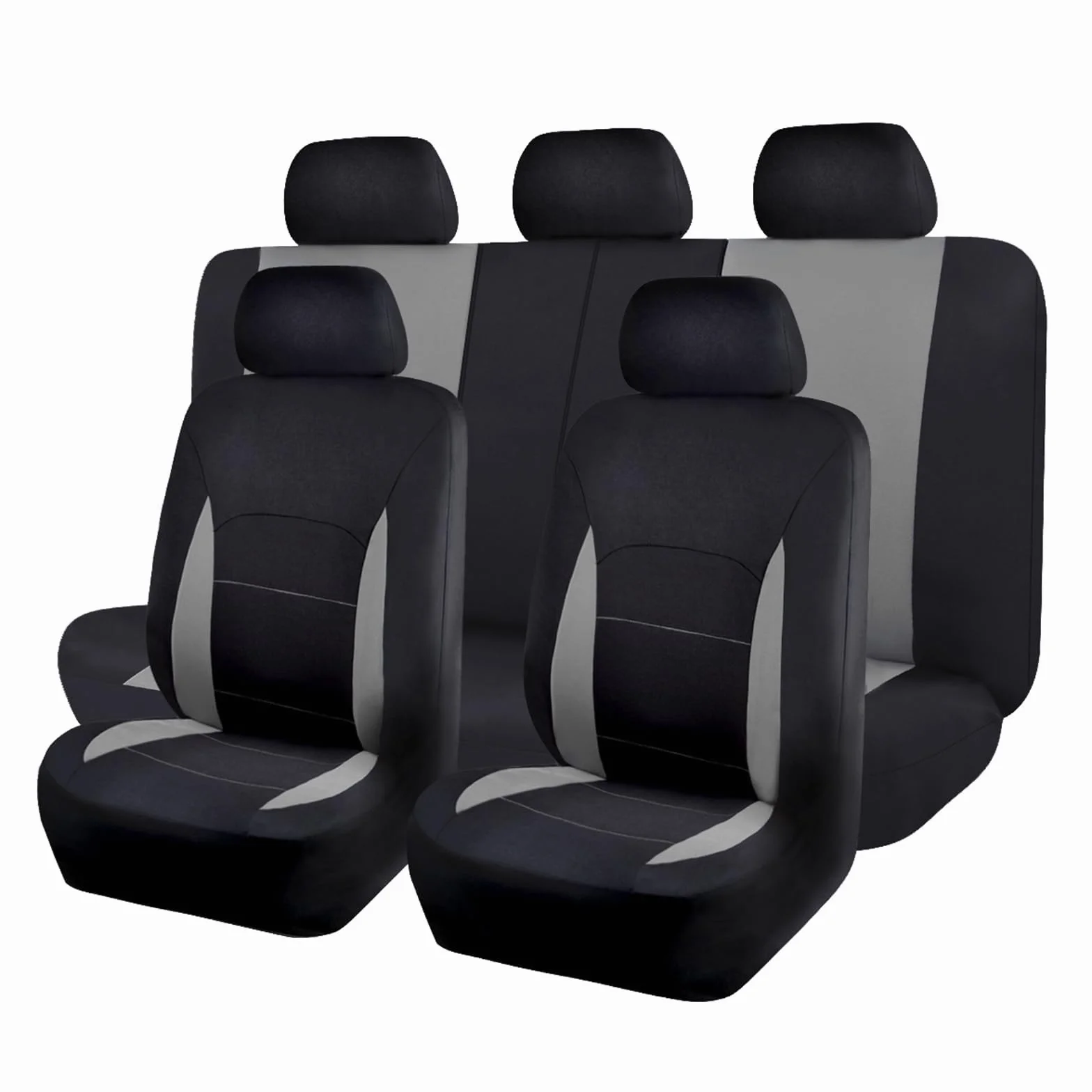 Flying Banner Fundas Asientos Coche Universales para Delanteros y Traseros Compatibles con Airbags Laterales(Juego Completo, Gris)