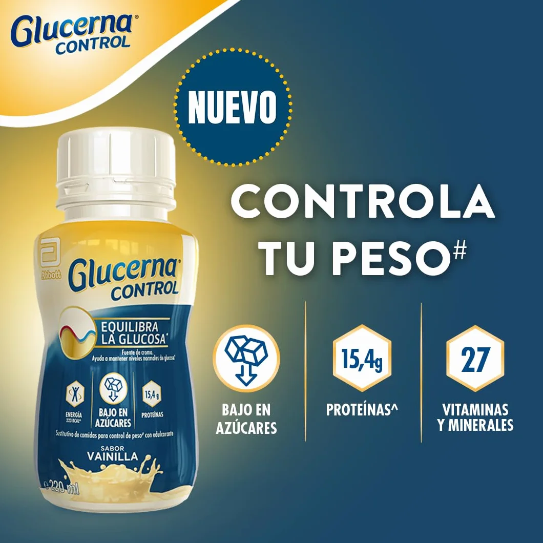 Glucerna Control sabor vainilla sustitutivo de comidas pack 8x220ml