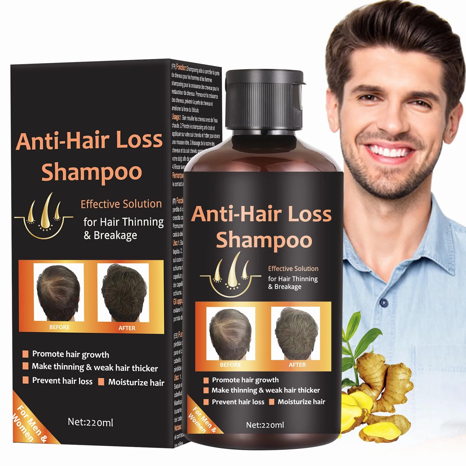 Champu Crecimiento Cabello Antipérdida Tratamiento 220ml