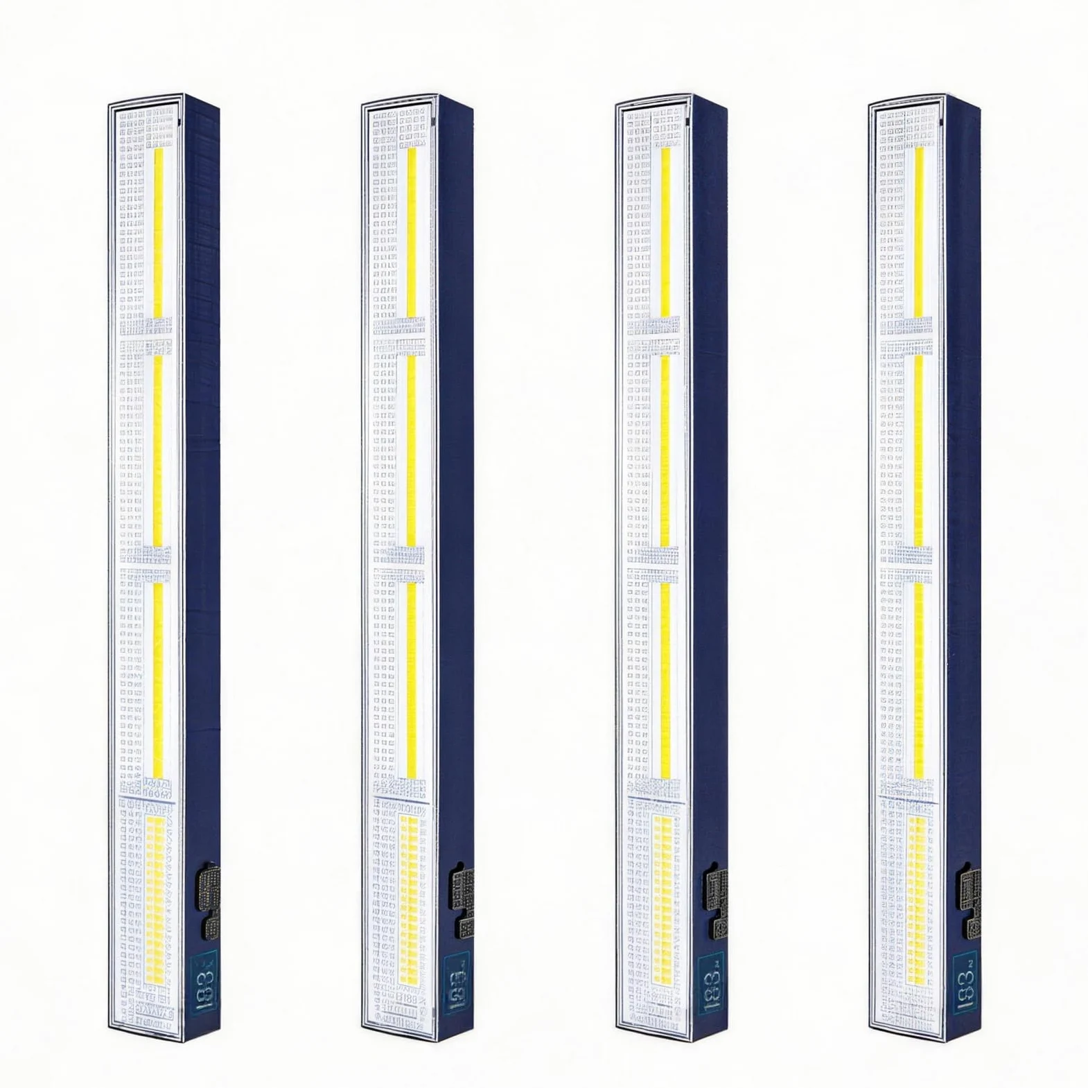 Paquete de 4 luces magnéticas recargables de 4000 lúmenes, 7200 mAh, 40 cm, barra de luz de trabajo, lámpara de inspección, 216 bombillas LED, impermeable, iluminación portátil con gancho, para