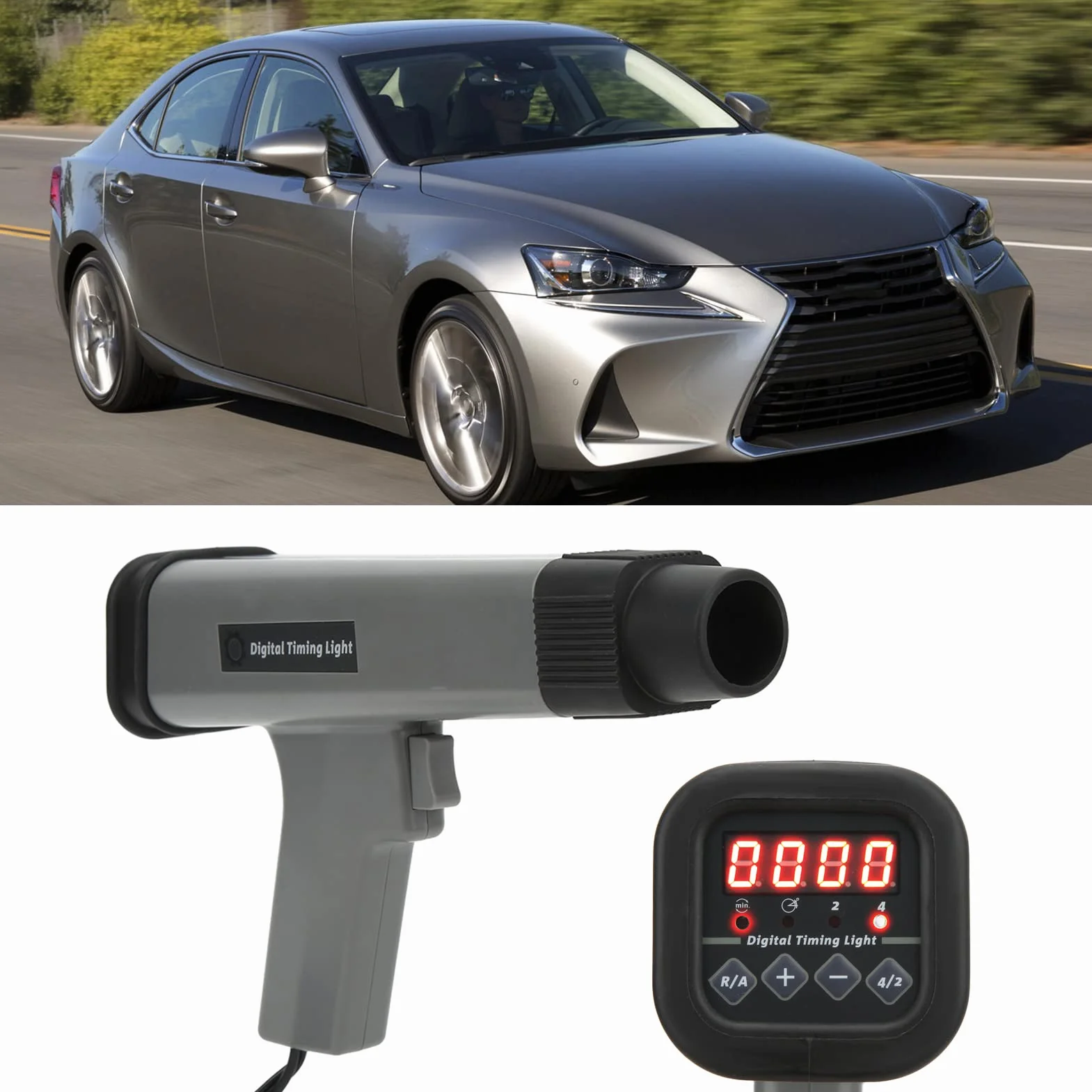 Fydun Luz de Sincronización Digital 12V Pantalla LED Portátil Lámpara Estroboscópica Inductiva para Motor de Gasolina