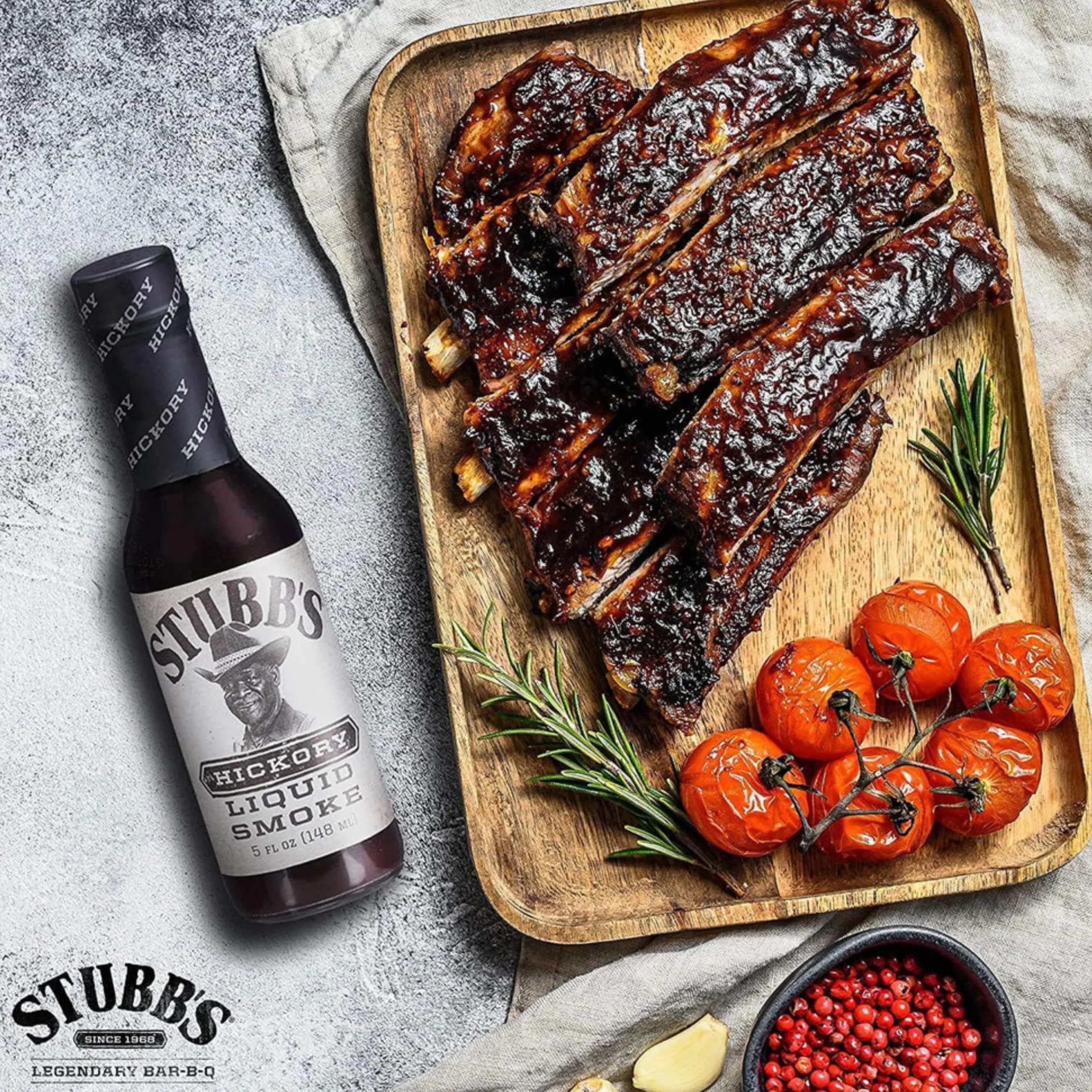 Stubbs Liquid Smoke Hickory Salsa con Aroma de Humo para Carnes, Asados y Barbacoas 148ml