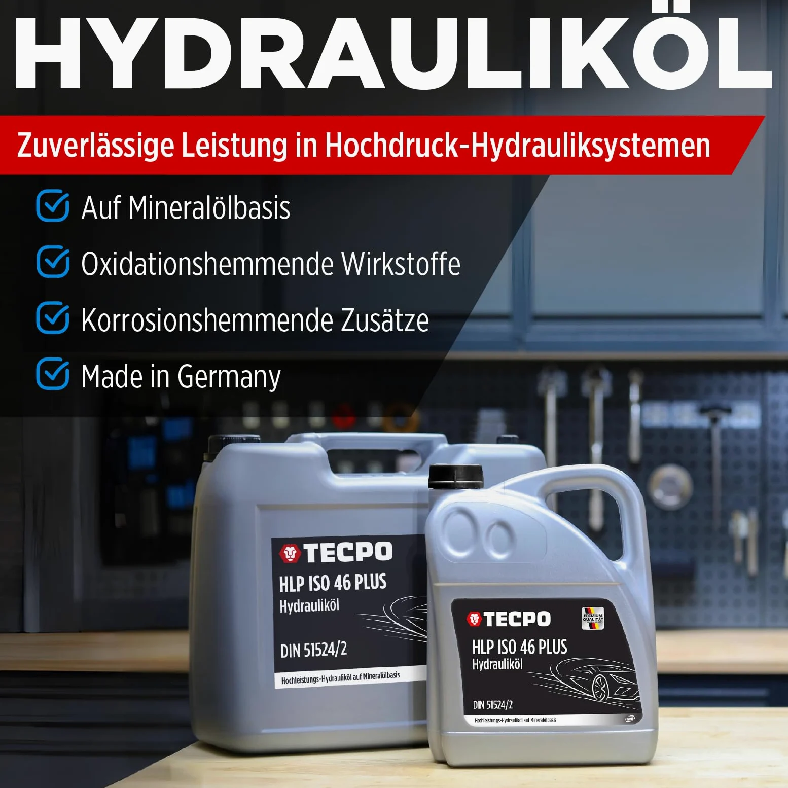 TECPO Aceite hidráulico 20 litros HLP 46 ISO VG viscosidad hidráulico fluido hidráulico fluido hidráulico para alta presión