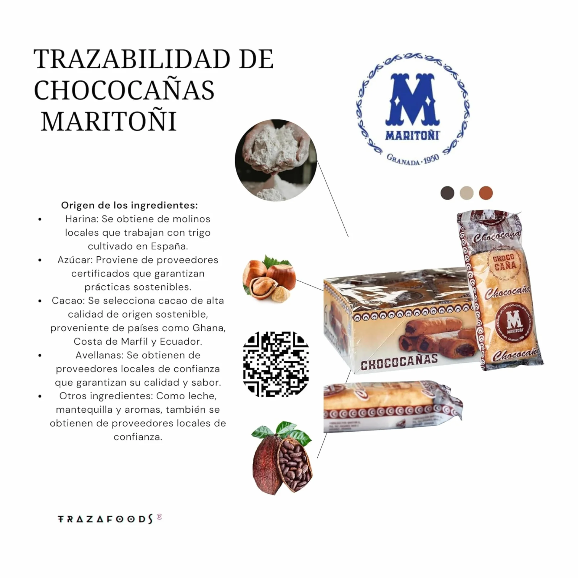 Chococañas Maritoñi Granada Hojaldre Relleno Crema Chocolate Artesano Pack 18 Uds