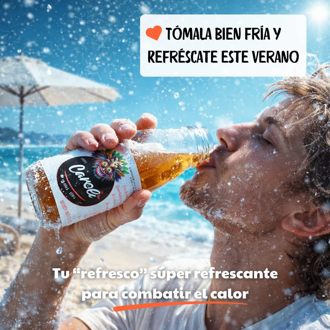 CAROLI Bebida de jengibre limón y canela Refresco natural Sin gas Sin azúcares Sin alcohol Digestiva Antiinflamatoria Antioxidante Hidratante Ginger 6x230ml