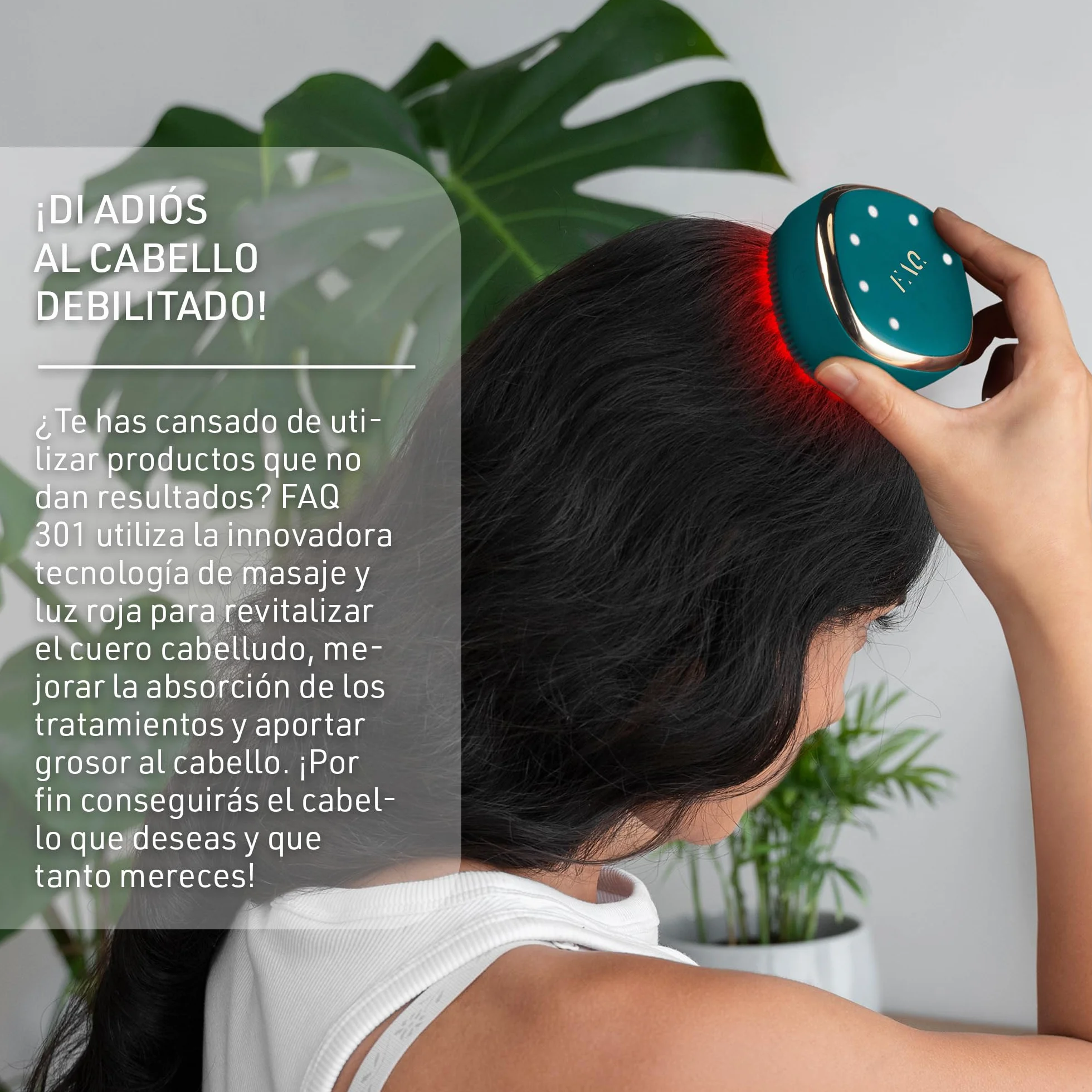Masajeador LED cuero cabelludo FAQ 301 para crecimiento pelo cuidado capilar absorción tratamientos