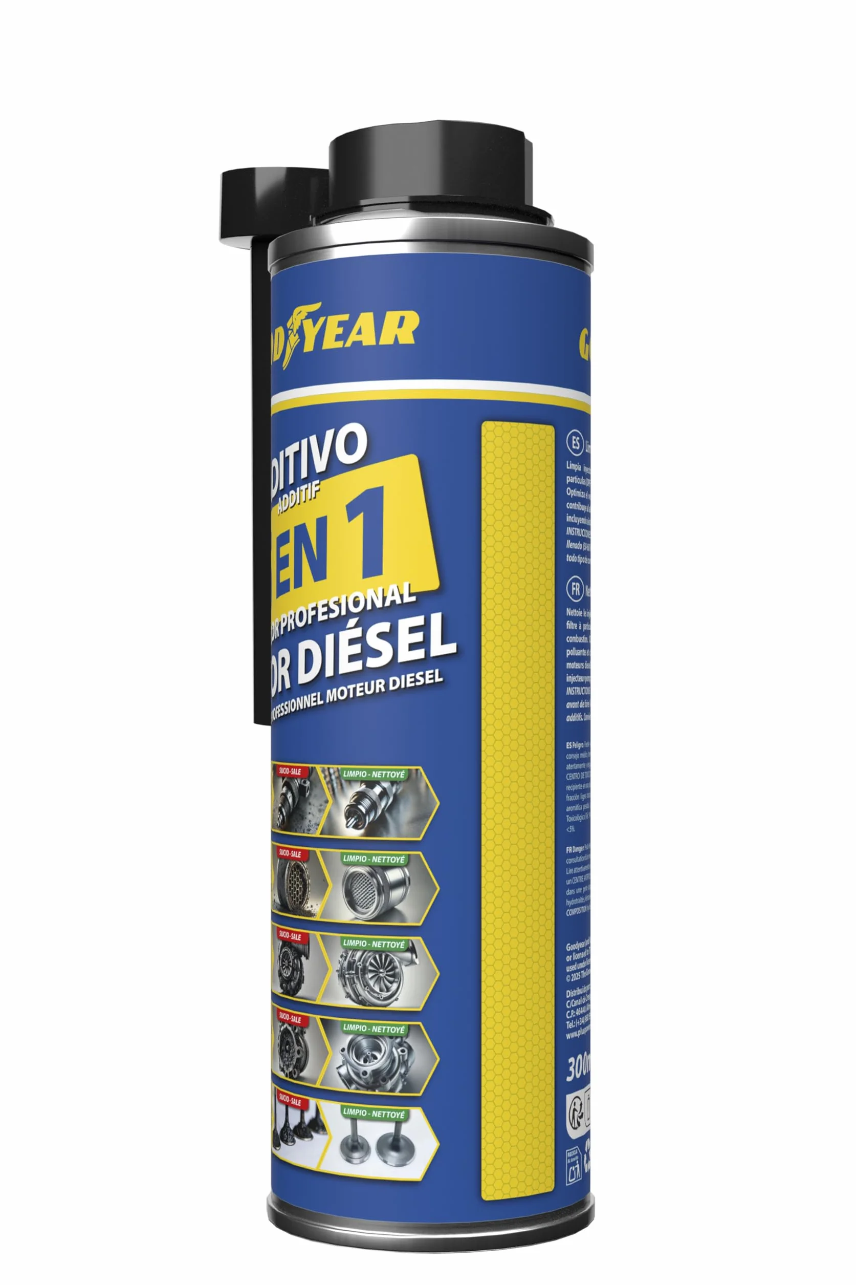 Goodyear Aditivo Limpiador Motor Diésel 5 en 1 Profesional 300ml