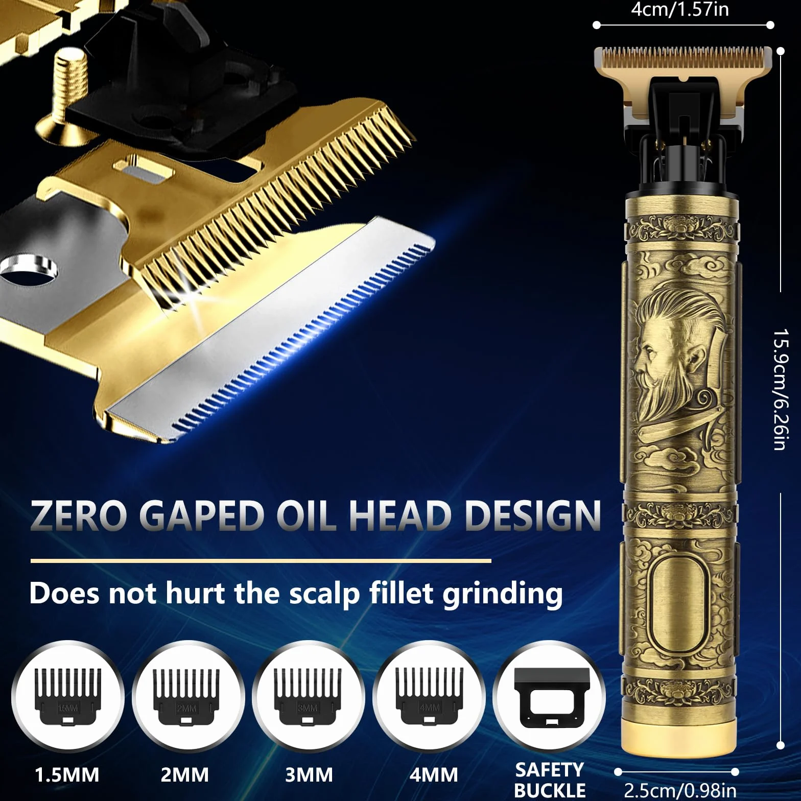 Motomoyo Maquina de Cortar Pelo Profesional, Recortadora de Barba Recargable USB, Cortapelos Electrico Inalambrico