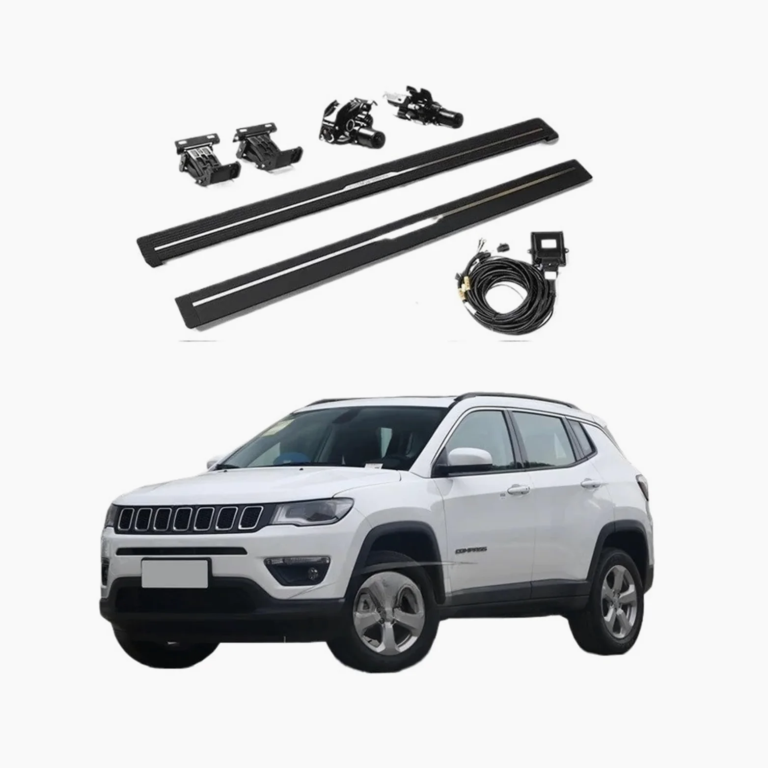 Estribos laterales eléctricos retráctiles y plegables automáticamente, Compatible con Jeep Compass((2017-))