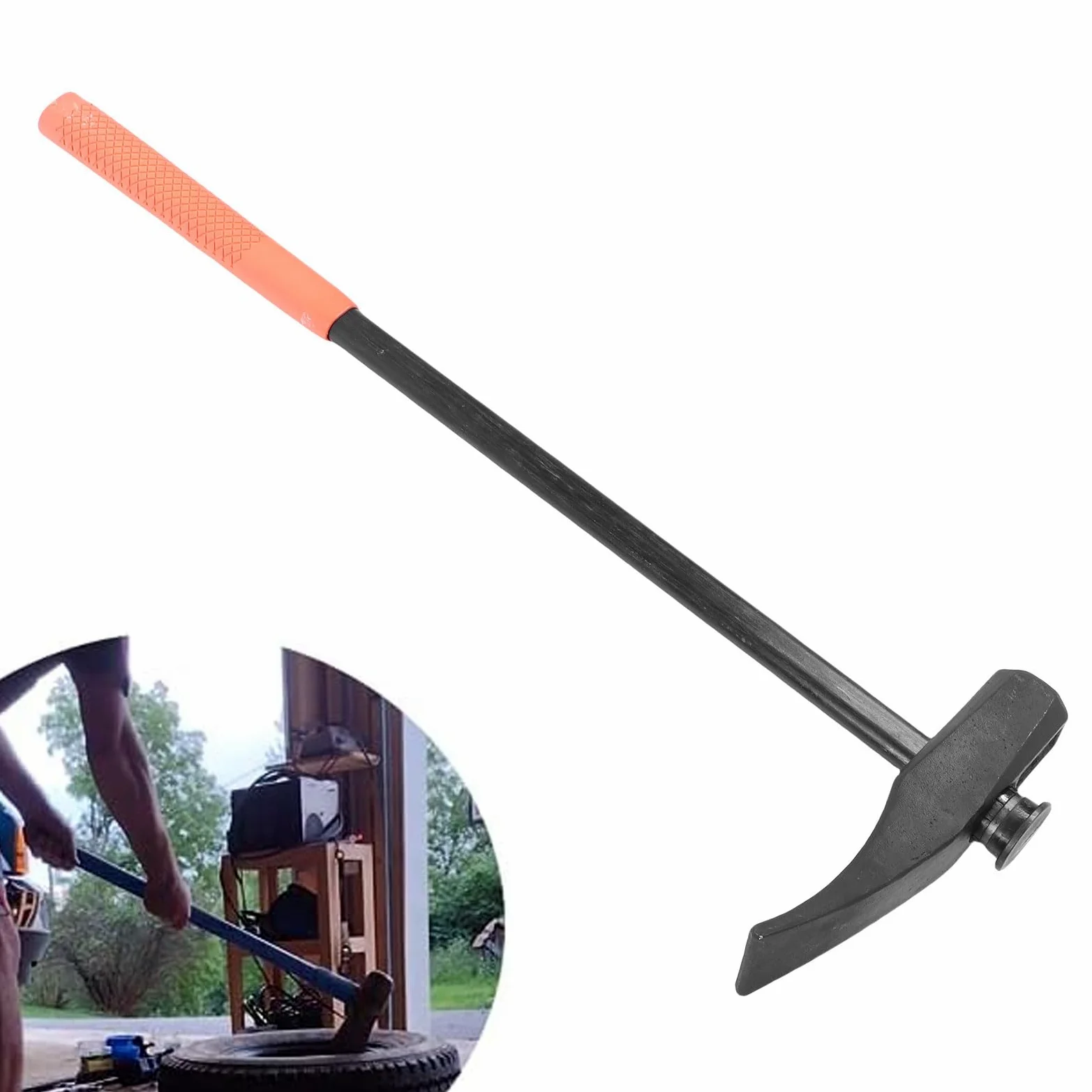 Keenso Cuña Destalonadora de Neumáticos, Destalonadora Eficiente, Ergonómico, Martillo para Neumáticos con Pico de Pato para Vehículos de Pasajeros y Camiones