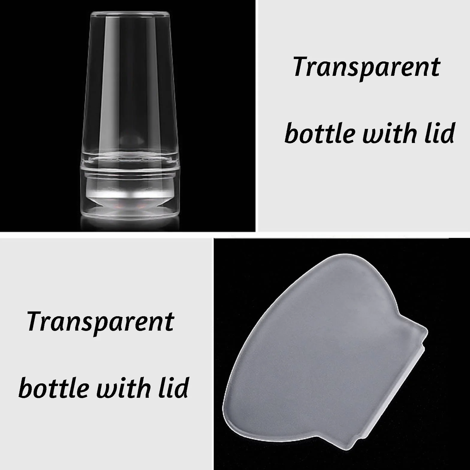 Nail Art Stamper with Scraper, Silicone Heads Nail Stamping Tool for French Smile Line Manicure