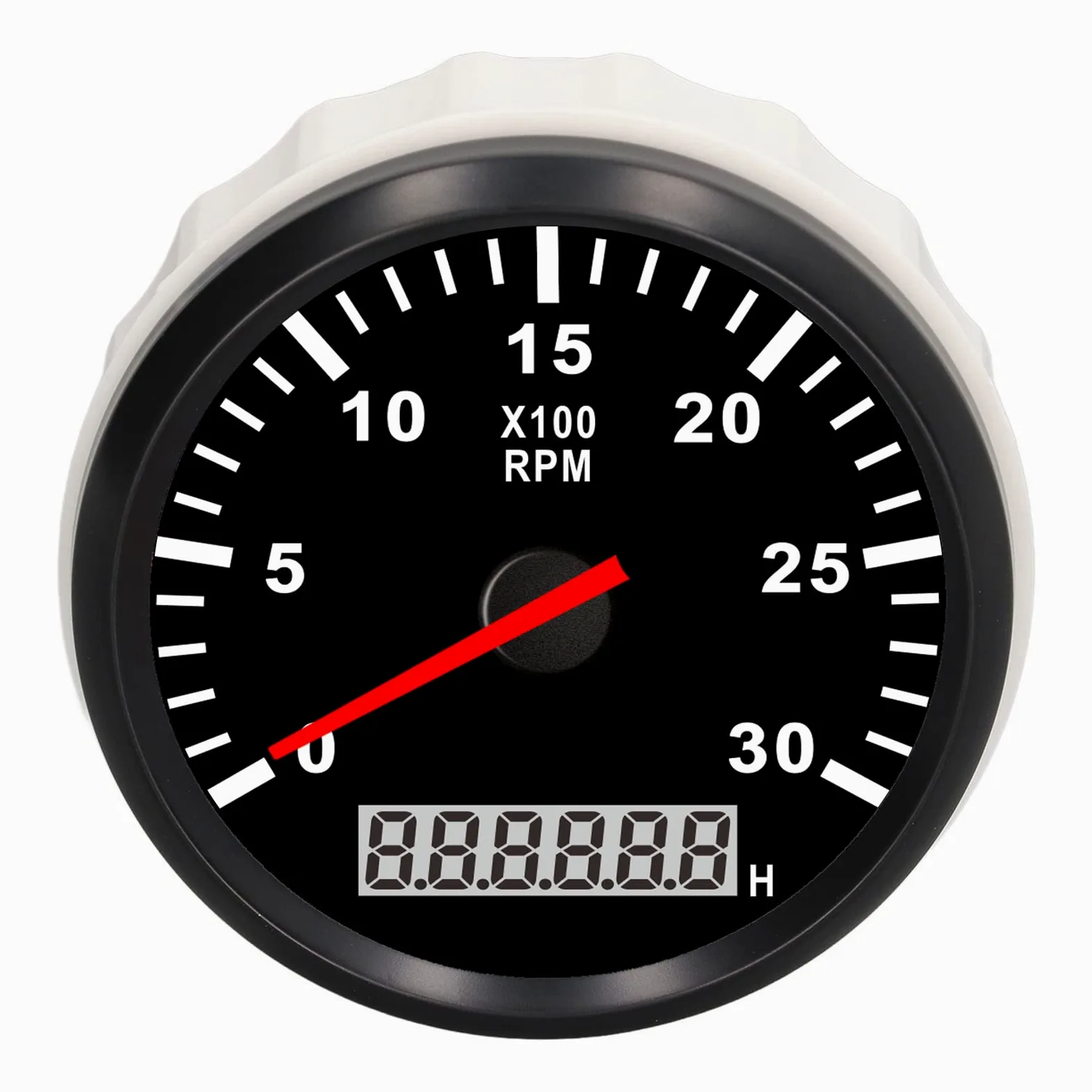 Tacómetro Marino Calibre 85mm/3,35 Pulgadas Tacómetro Calibre 3000RPM IP67 Impermeable Tacho Calibre con LCD Horómetro Retroiluminación Roja para Coche Camión Barco