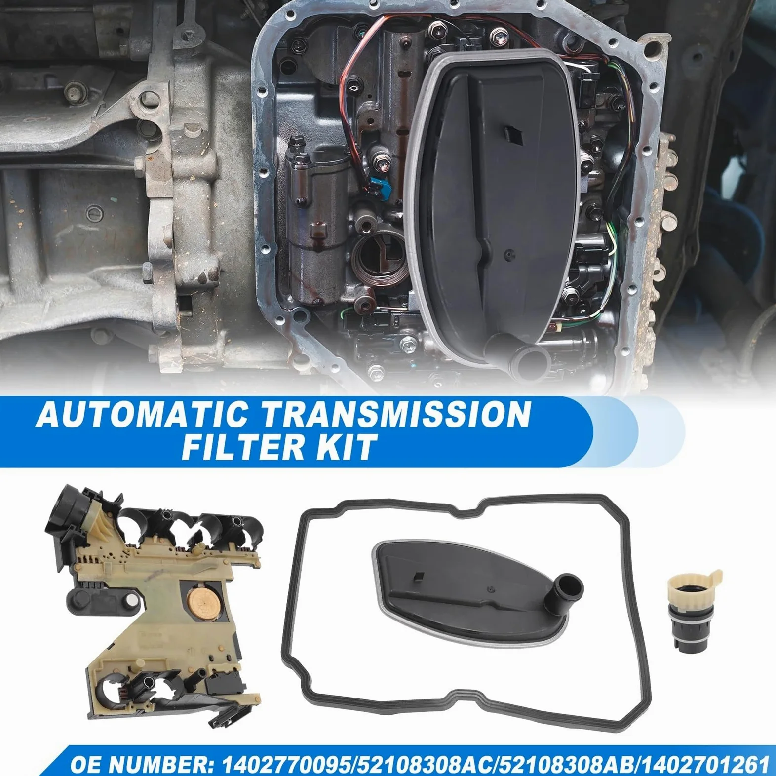 Cárter Estanque‌ Kit de Junta Filtro y Conector del Sensor Velocidad la Placa conductora transmisión Compatible con Chrysler 300 Compatible Luxury Cárter Recambio‌