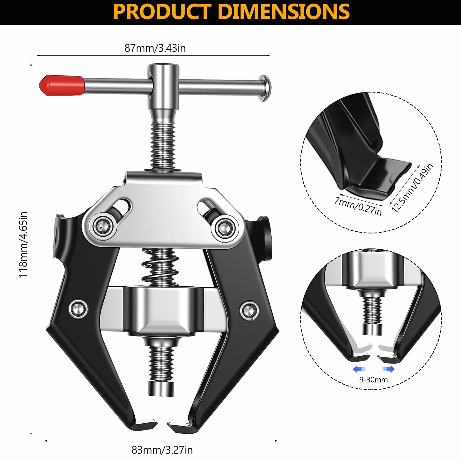 1 Pcs Extractor Limpiaparabrisas, Extractor de Brazos Limpiaparabrisas Ajustable de 9-30 mm, Extractores de Brazo de Limpiaparabrisa para Automóviles