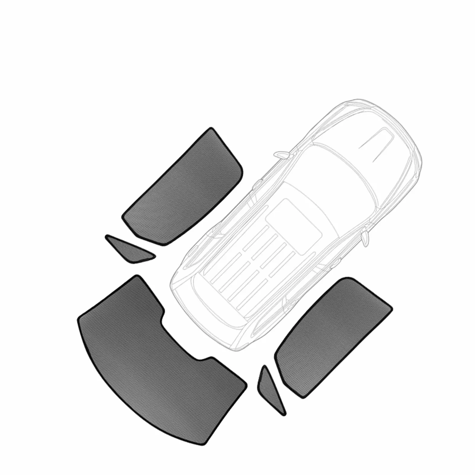 Parasol Ventanas Parasoles Coche Parasol Magnético para Parabrisas Delantero, Cortina para Ventana Lateral Trasera, para Suzuki para Grand para Vitara JT 2006-2015(Rear 5PIECE)